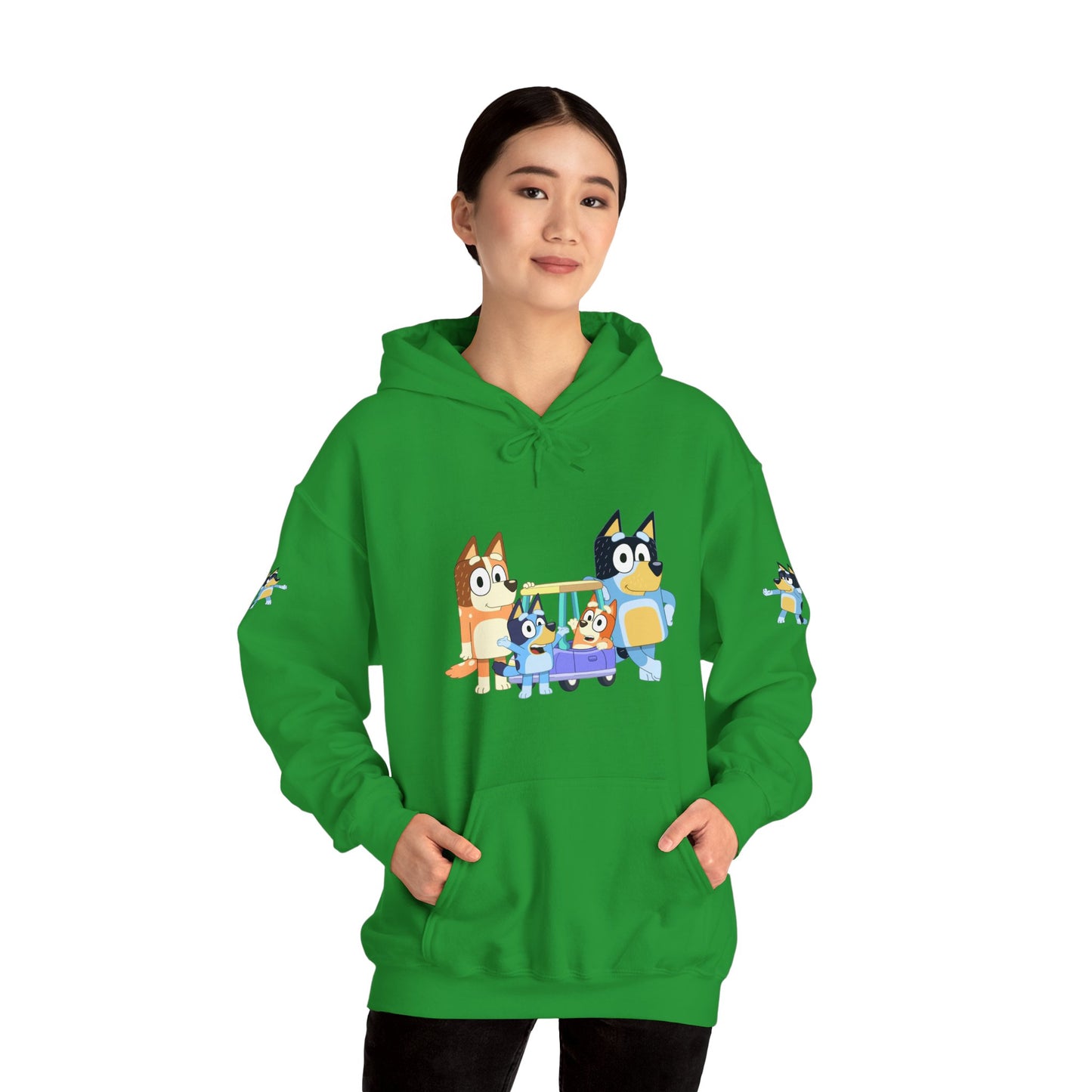 Princess Grace Bluey Fun Family Cartoon Hoodie - Unisex Heavy Blend with Playful Characters