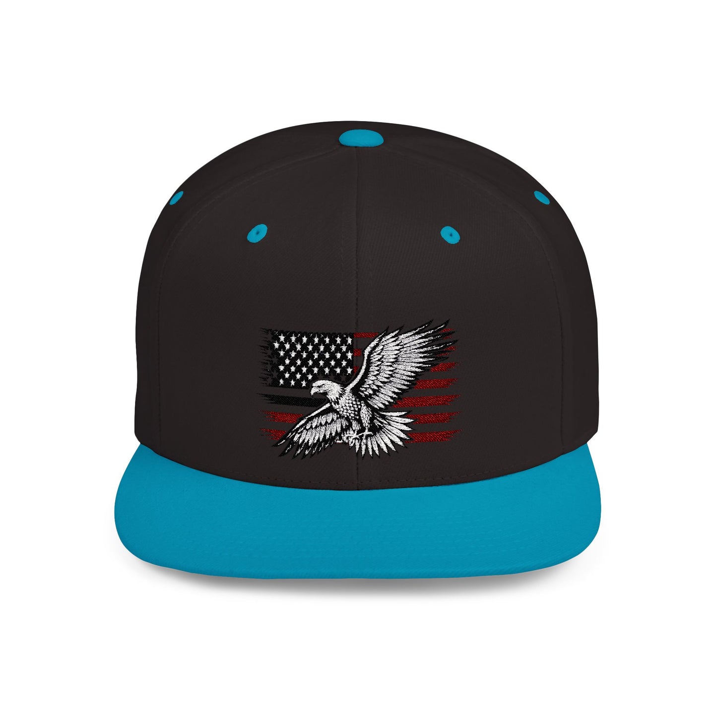 Princess Grace Eagle Embroidered Flat Bill Snapback Hat Patriotic Style for Outdoor Enthusiasts
