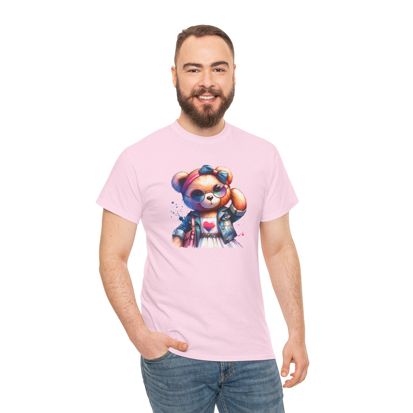 Princess Grace Cute Teddy Bear Unisex Heavy Cotton Tee Playful Graphic T-Shirt for All Ages