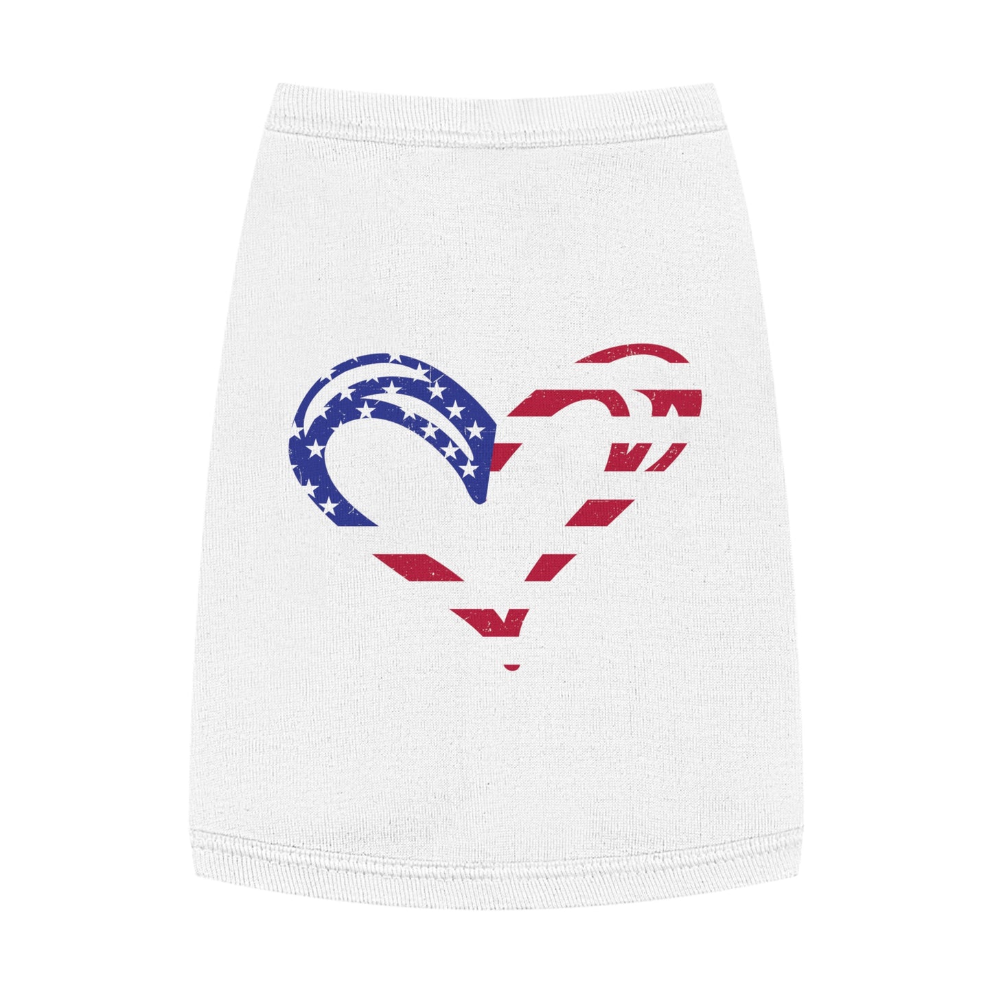Princess Grace Patriotic Heart Pet Tank Top American Flag Design for Dogs & Cats