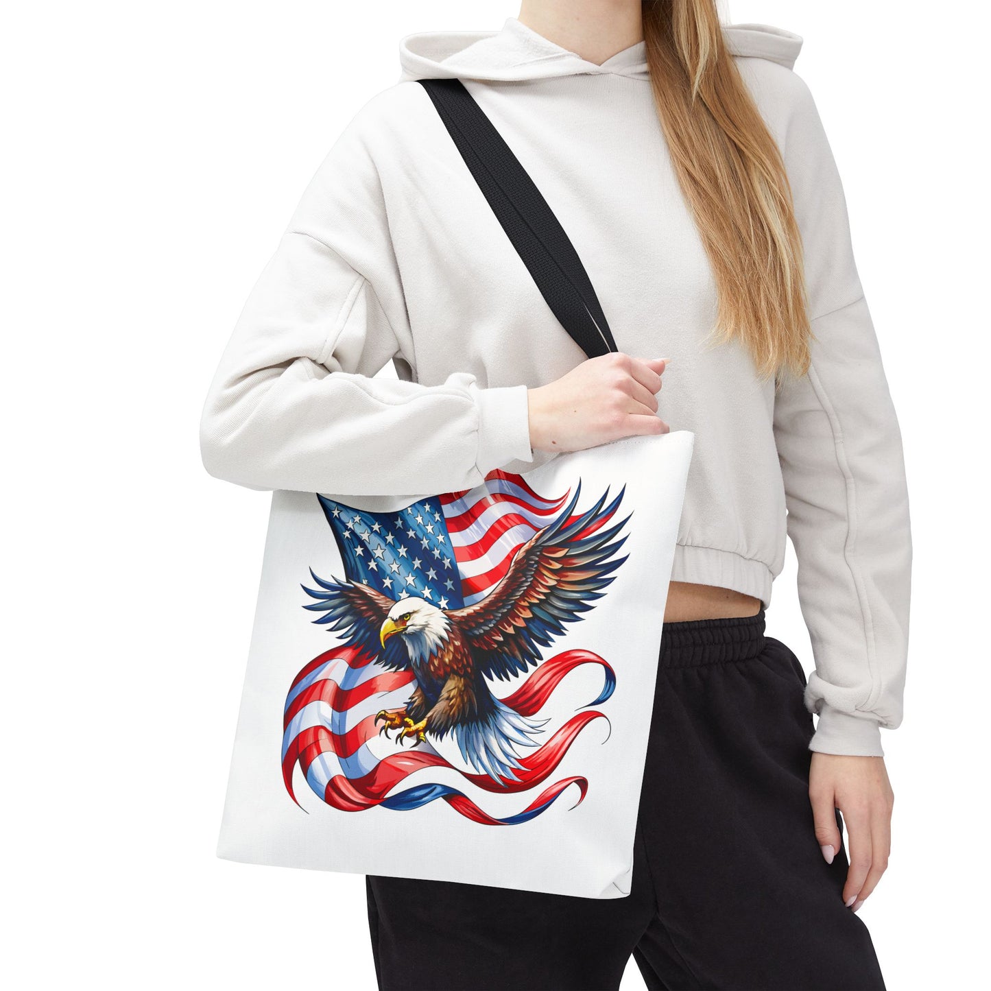 Princess Grace Patriotic Eagle Tote Bag - American Flag Design Perfect for Independence Day & Everyday Use