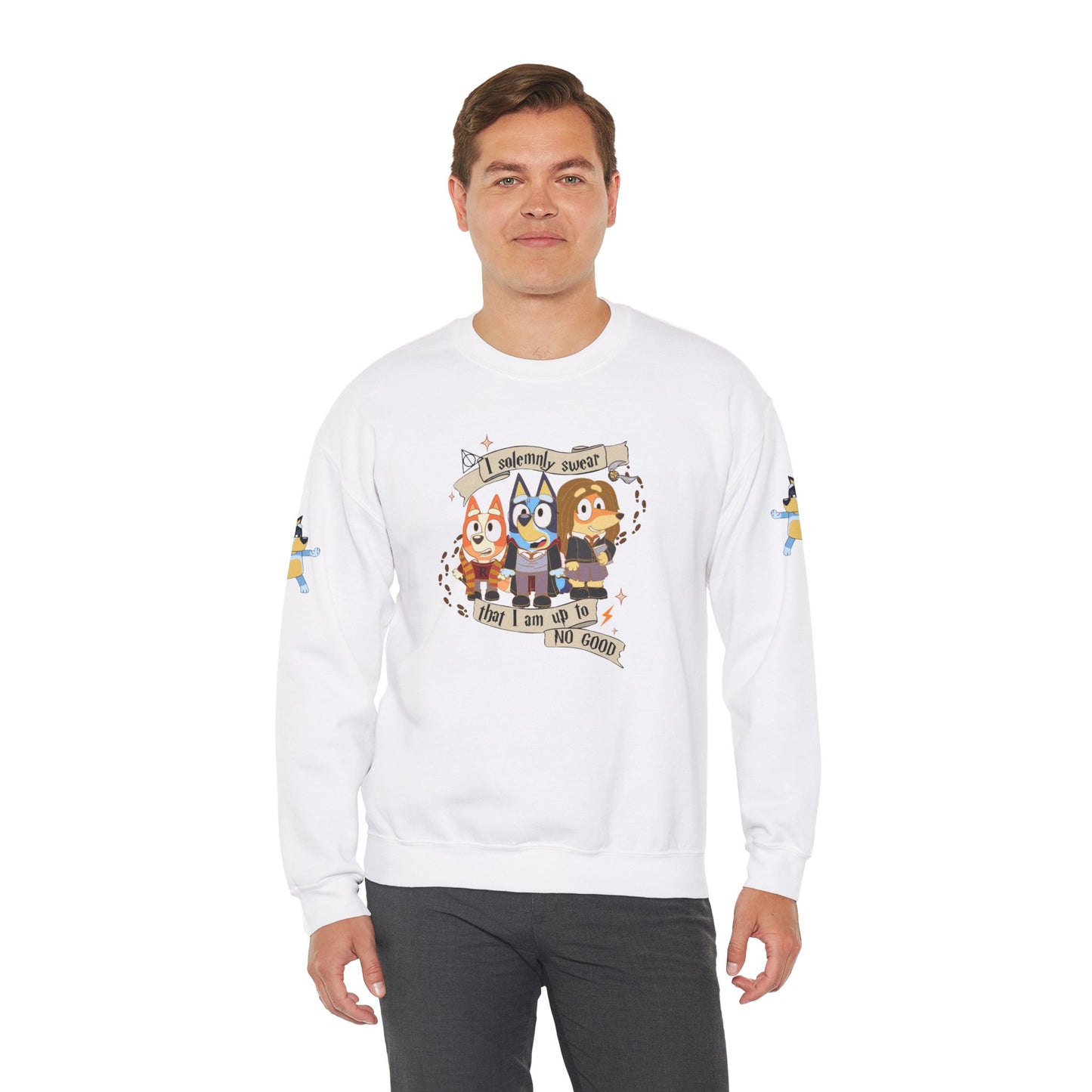 Princess Grace Bluey Unisex Funny Crewneck Sweatshirt "I Solemnly Swear That I Am Up To No Good" Perfect Gift for Family and Friends