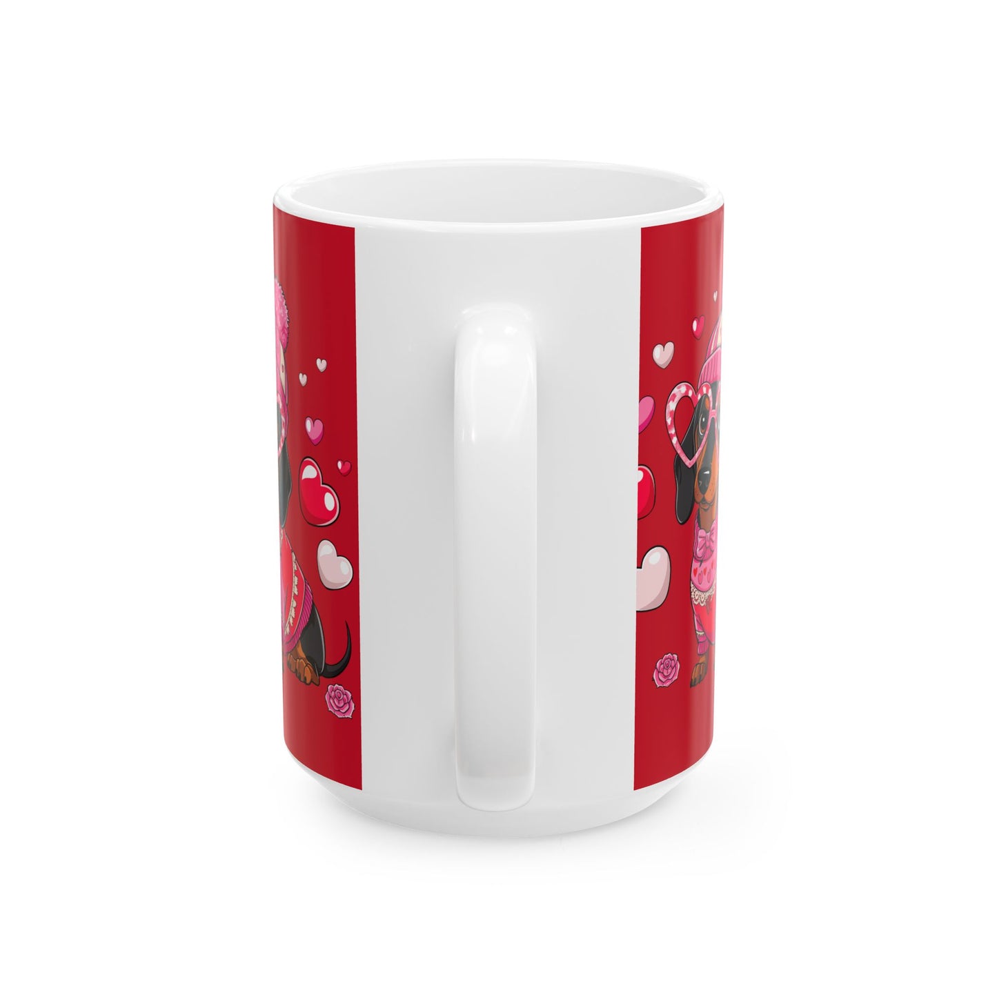 Princess Grace Cute Dachshund Love Mug Red Heart Design Perfect Gift for Pet Lovers