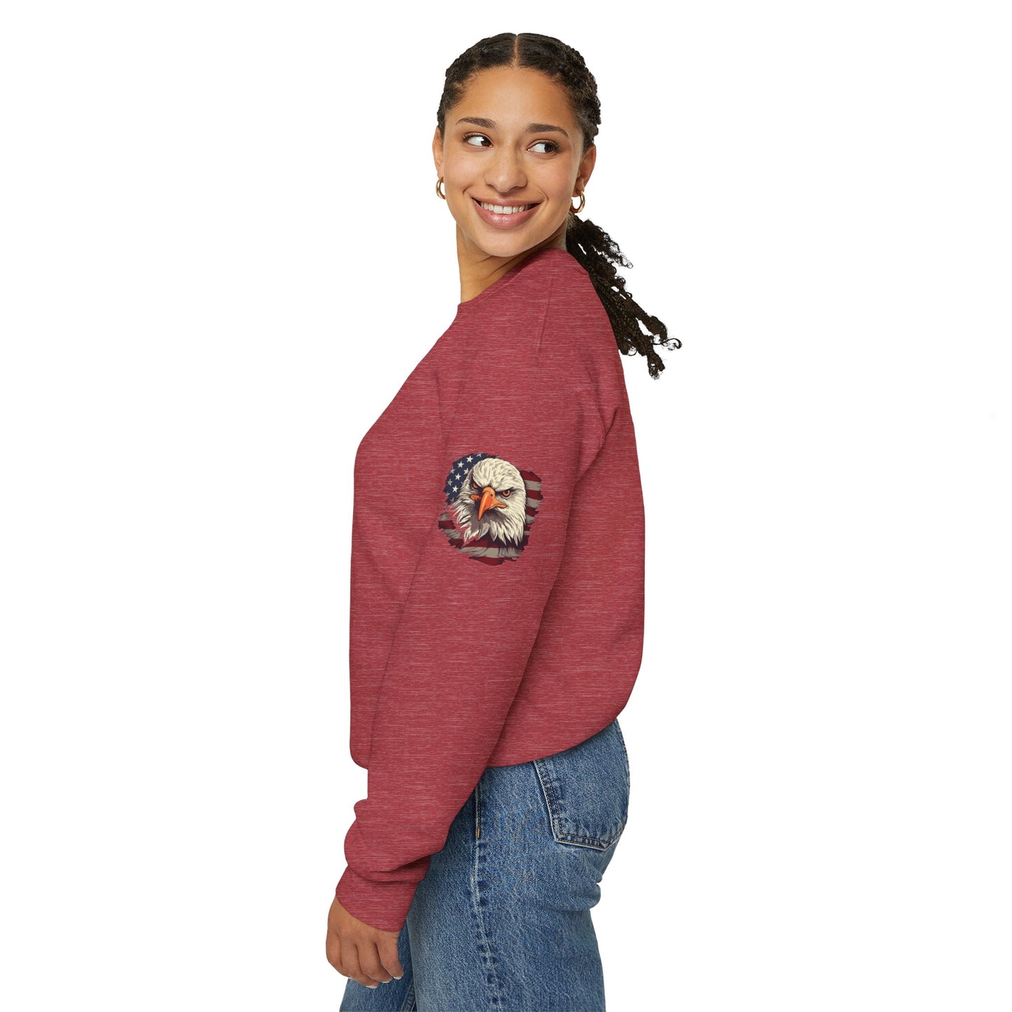 Princess Grace Patriotic Eagle Crewneck Sweatshirt Unisex Heavy Blend