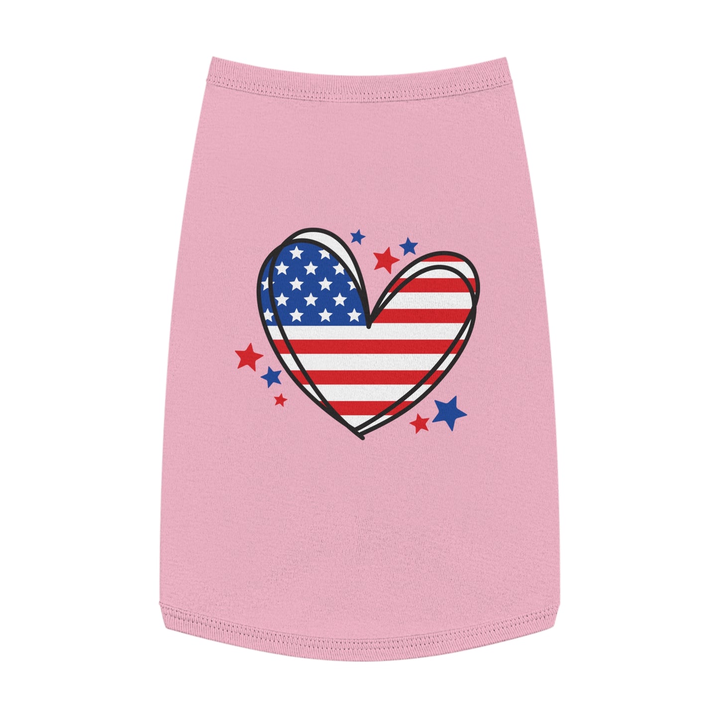 Princess Grace Patriotic Heart Pet Tank Top for Independence Day Celebrations