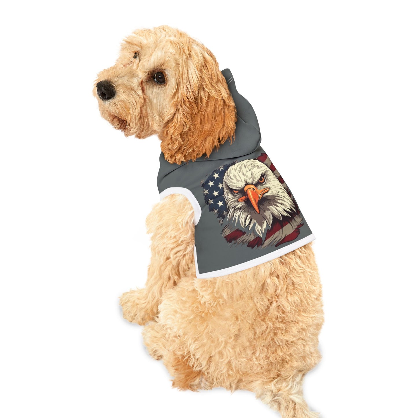 Princess Grace Patriotic Eagle Pet Hoodie for Dogs USA Flag Design