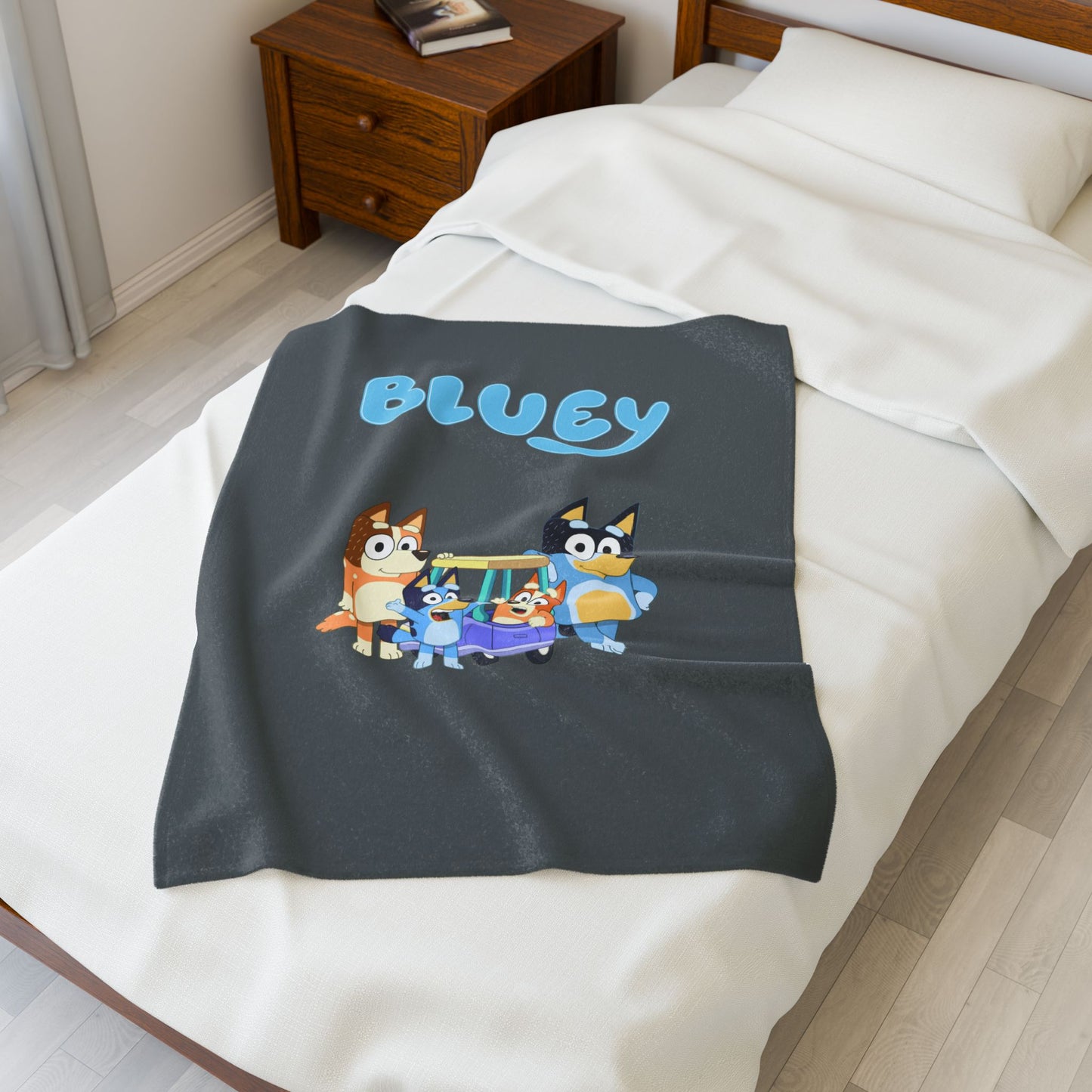 Princess Grace Bluey Velveteen Plush Blanket for Kids Cozy & Fun Throw for Blanket Forts and Storytime