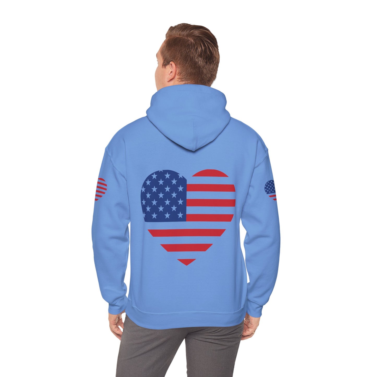 Princess Grace Patriotic Heart Design Unisex Hoodie Perfect for Holidays and Celebrations