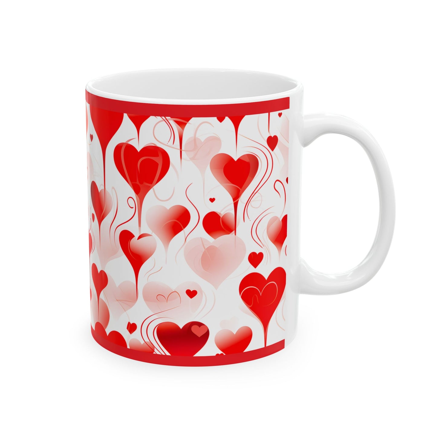 Princess Grace Romantic Heart Print Ceramic Mug Perfect Gift for Valentine's Day and Anniversaries