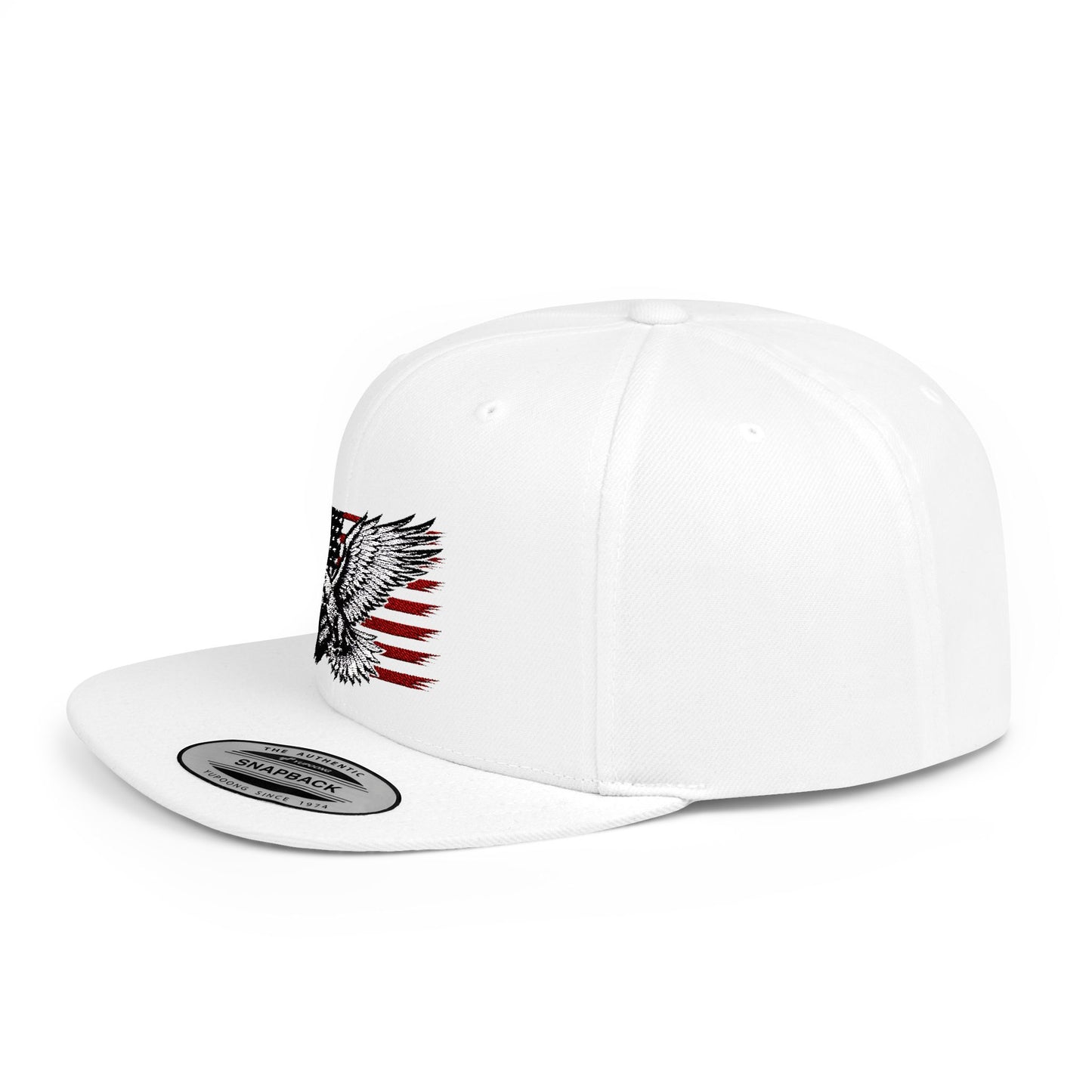 Princess Grace Eagle Embroidered Flat Bill Snapback Hat Patriotic Style for Outdoor Enthusiasts