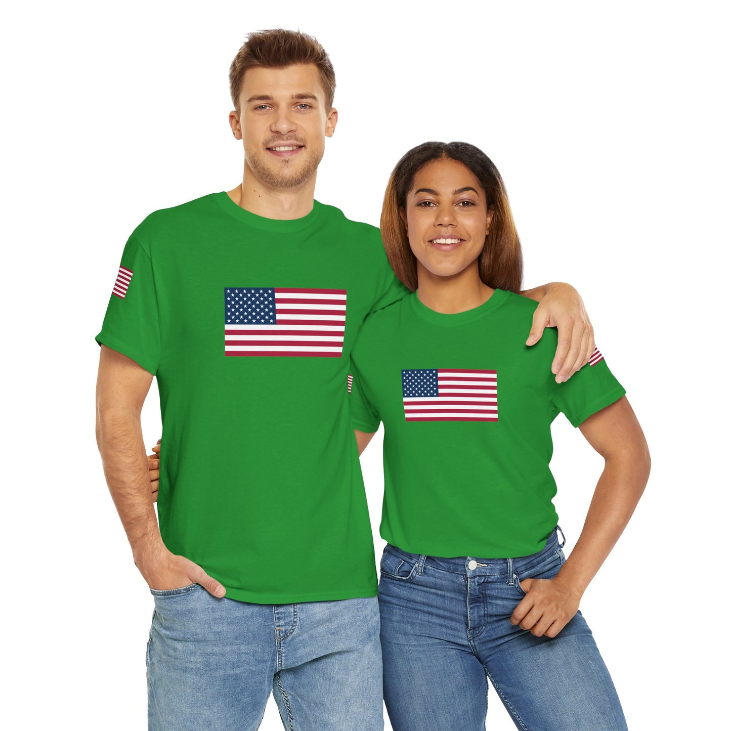 Princess Grace Patriotic Unisex Heavy Cotton Tee with USA Flag Design