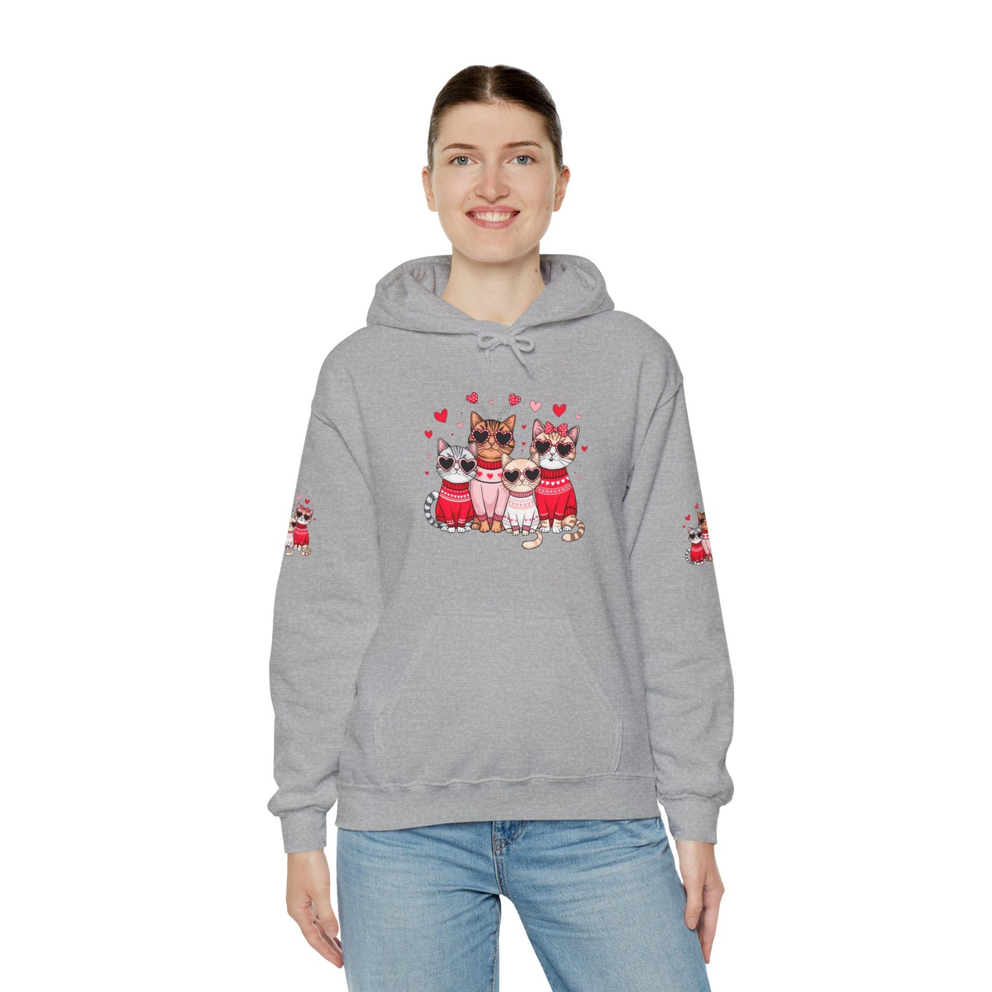 Princess Grace Cute Cat Lovers Hoodie with Heart Design