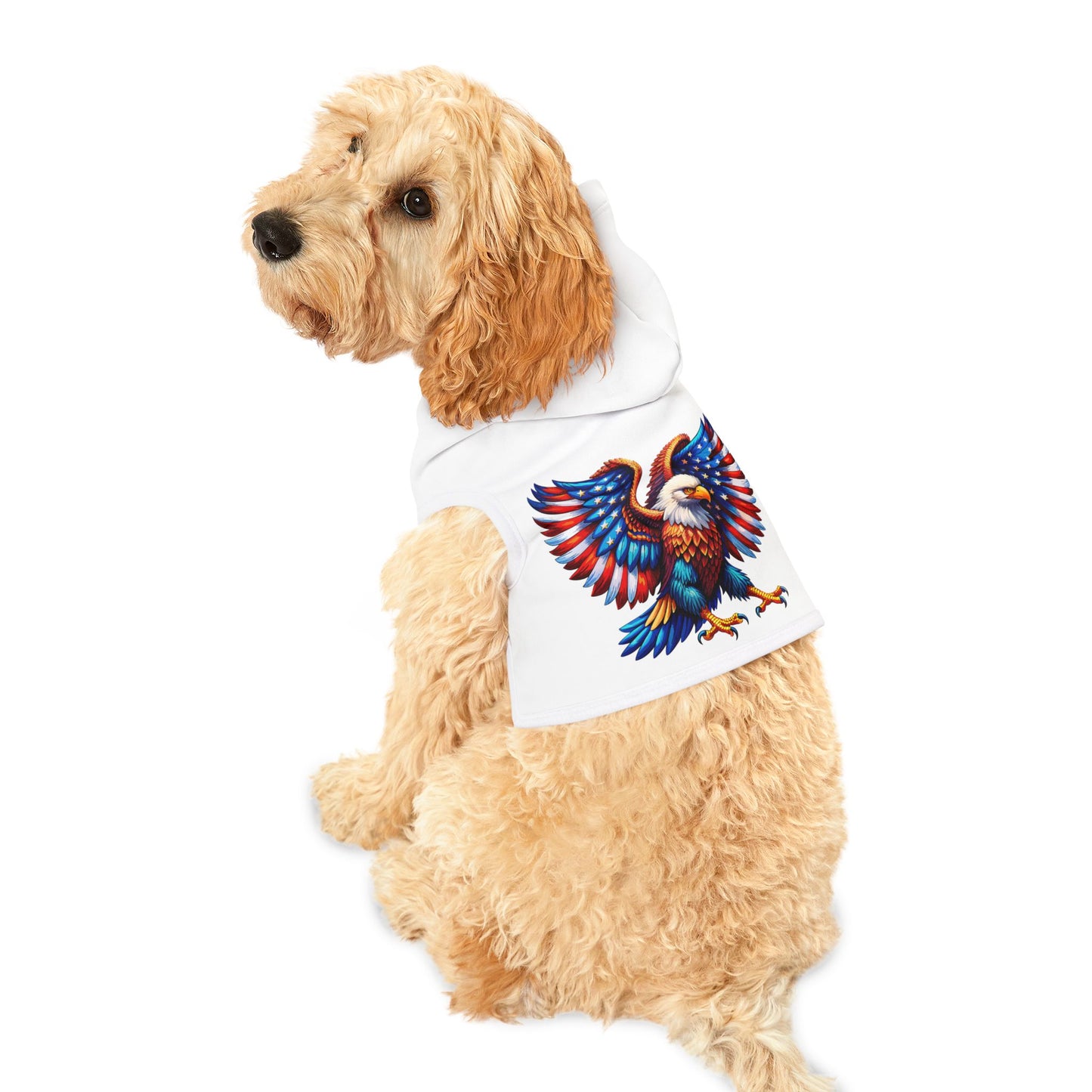 Princess Grace Patriotic Eagle Pet Hoodie Cozy Costume for Furry Friends