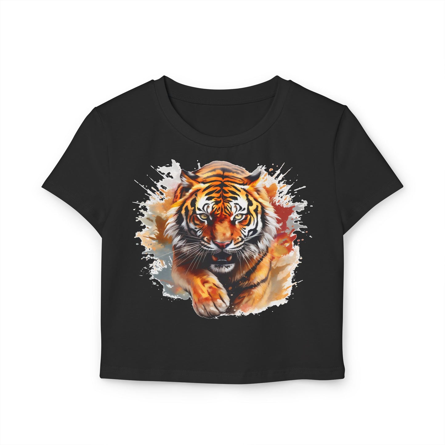 Princess Grace Fierce Tiger Women's Baby Tee Cute Graphic Shirt for Animal Lovers