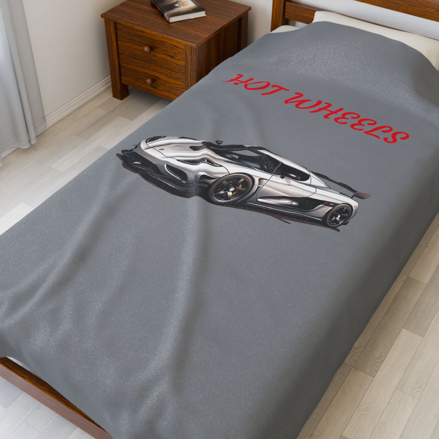 Princess Grace Hot Wheels Velveteen Plush Blanket Soft & Cozy Car Themed Throw for Kids and Car Enthusiasts