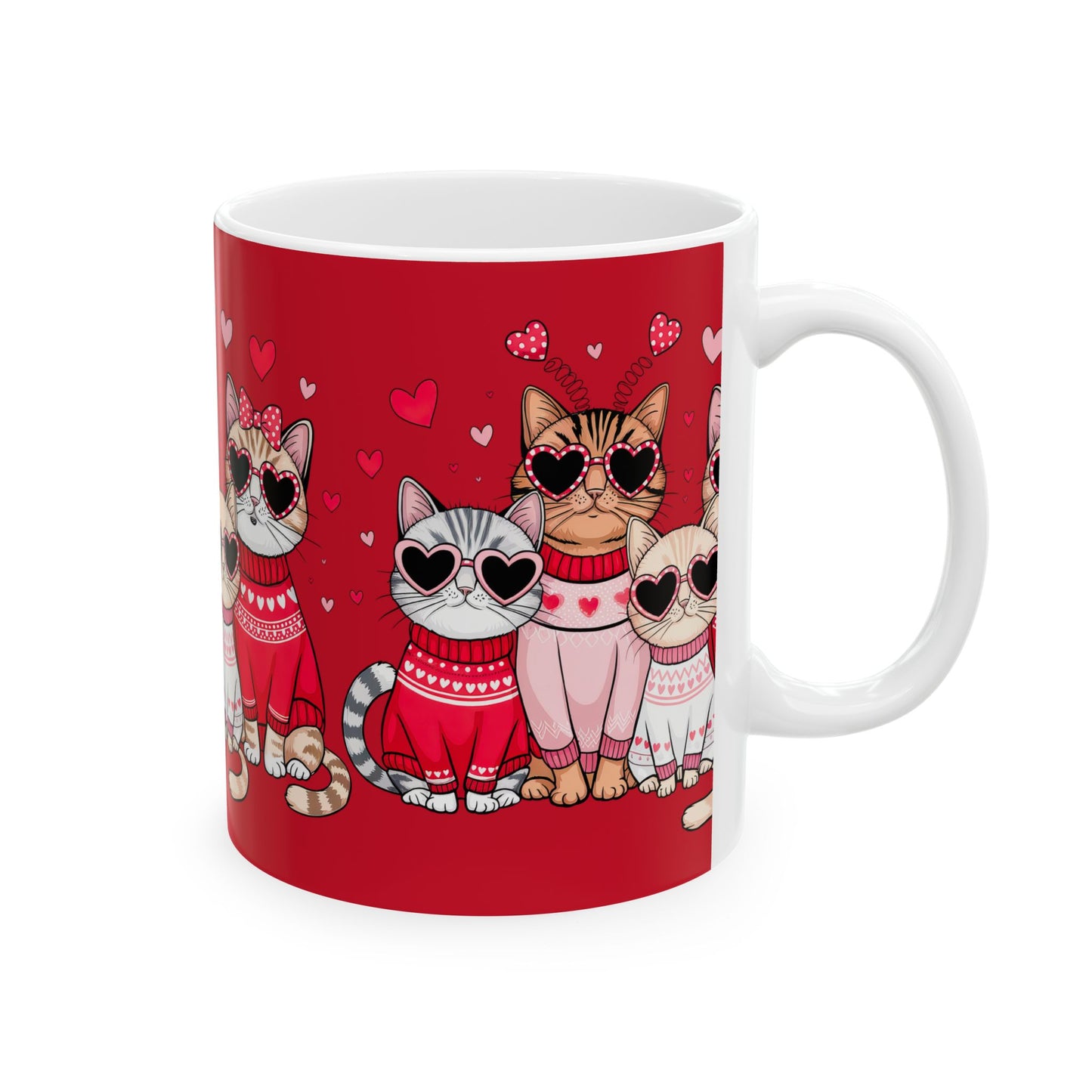 Princess Grace Cute Cat Lovers Mug 11oz & 15oz Ceramic Coffee Cup for Valentine's Day & Cat Enthusiasts