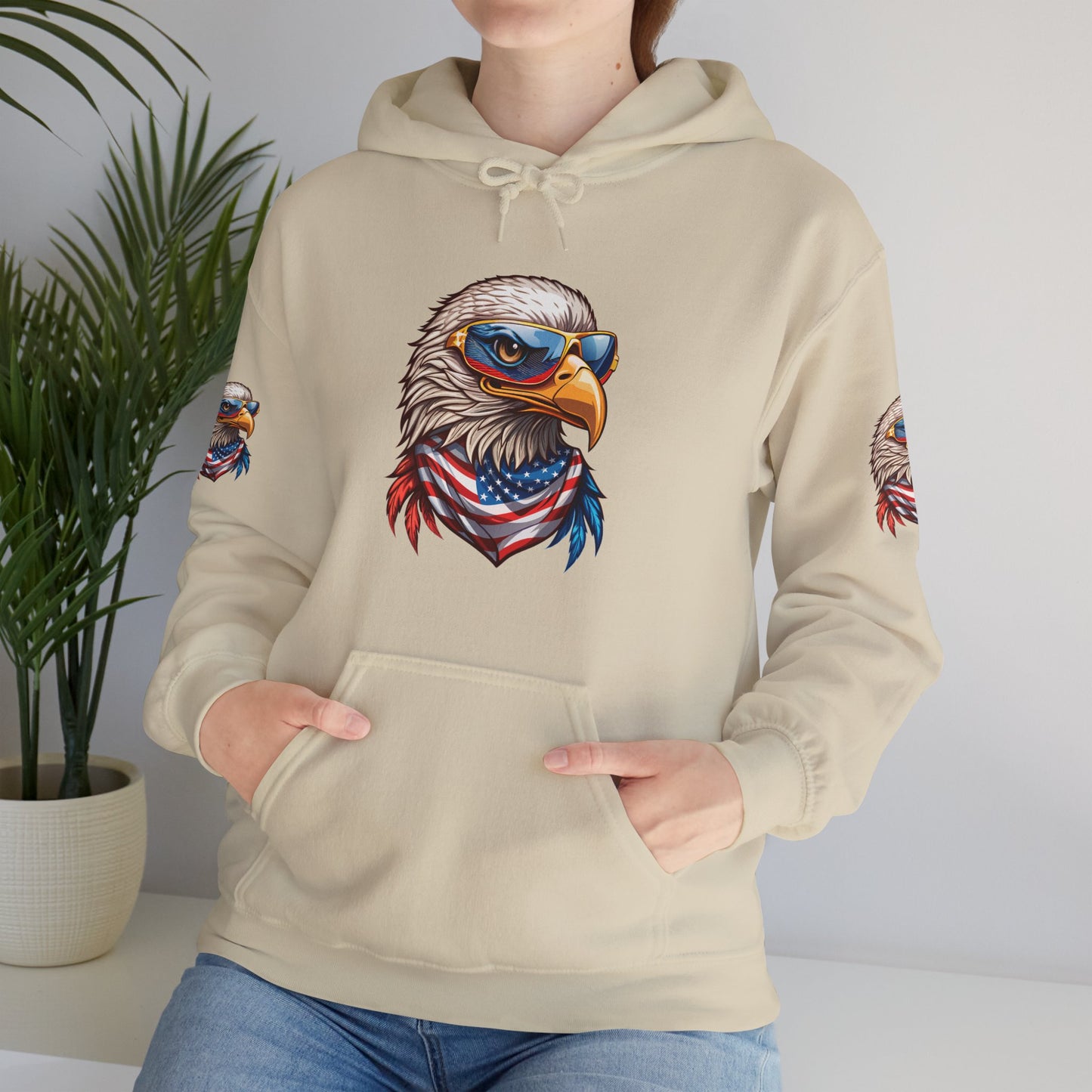 Princess Grace Patriotic American Eagle Hoodie Unisex Heavy Blend Sweatshirt
