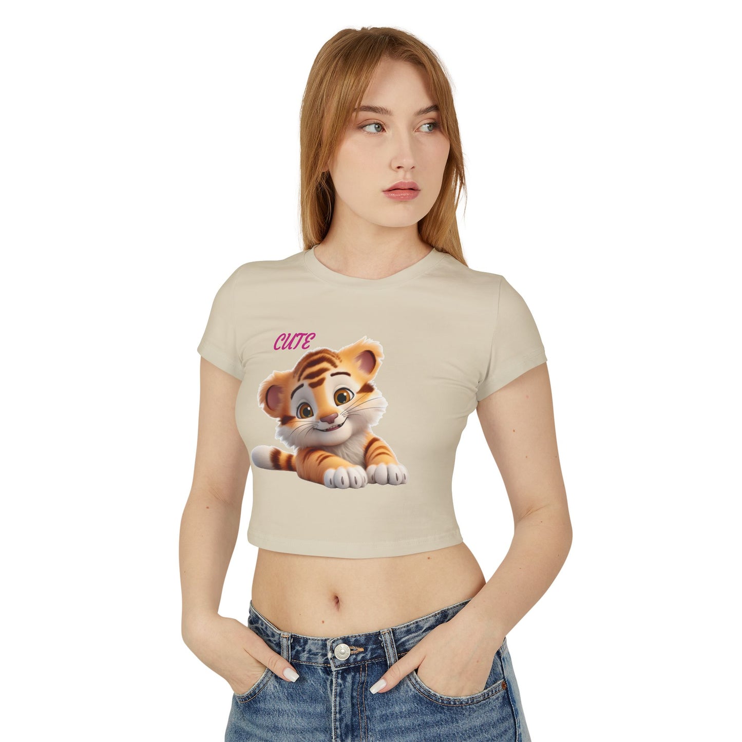 Princess Grace Cute Tiger Women's Baby Tee Playful & Stylish T-Shirt