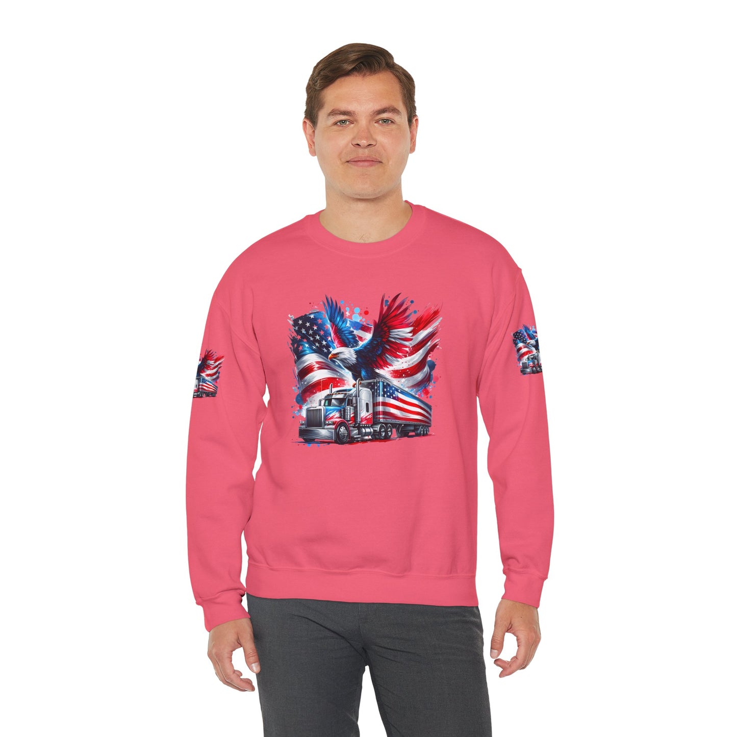 Princess Grace Patriotic Eagle Sweatshirt Unisex Heavy Blend Crewneck for Independence Day Veteran's Day & Everyday Comfort