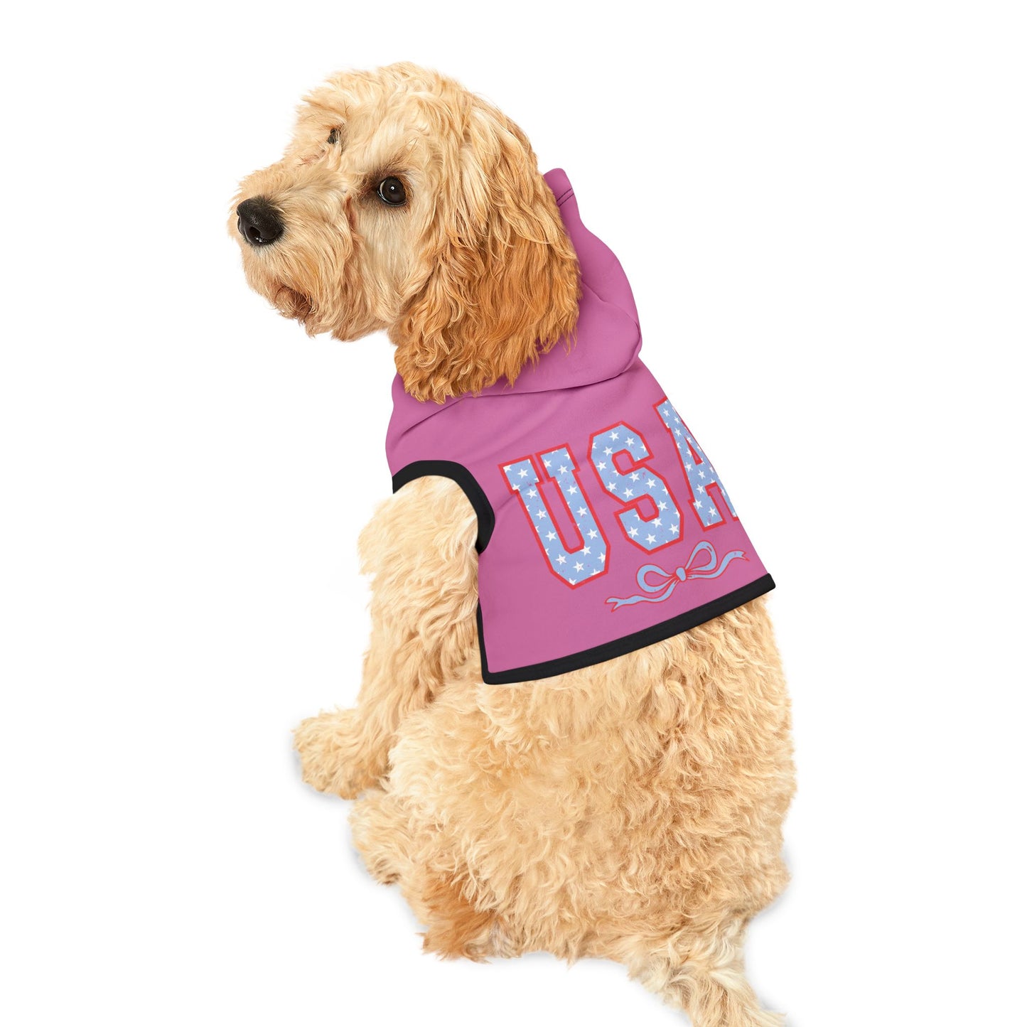 Princess Grace USA Flag Pet Hoodie Cute and Cozy Apparel for Dogs