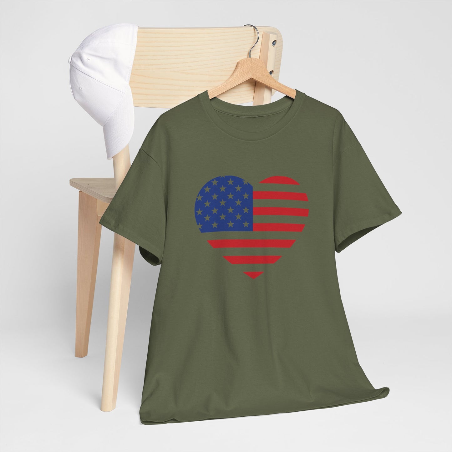 Princess Grace Patriotic Heart Unisex Heavy Cotton Tee Celebrate Freedom in Style