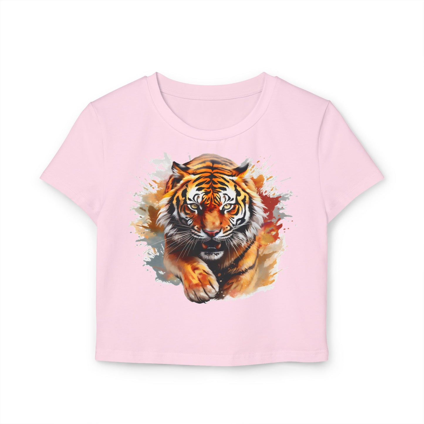 Princess Grace Fierce Tiger Women's Baby Tee Cute Graphic Shirt for Animal Lovers