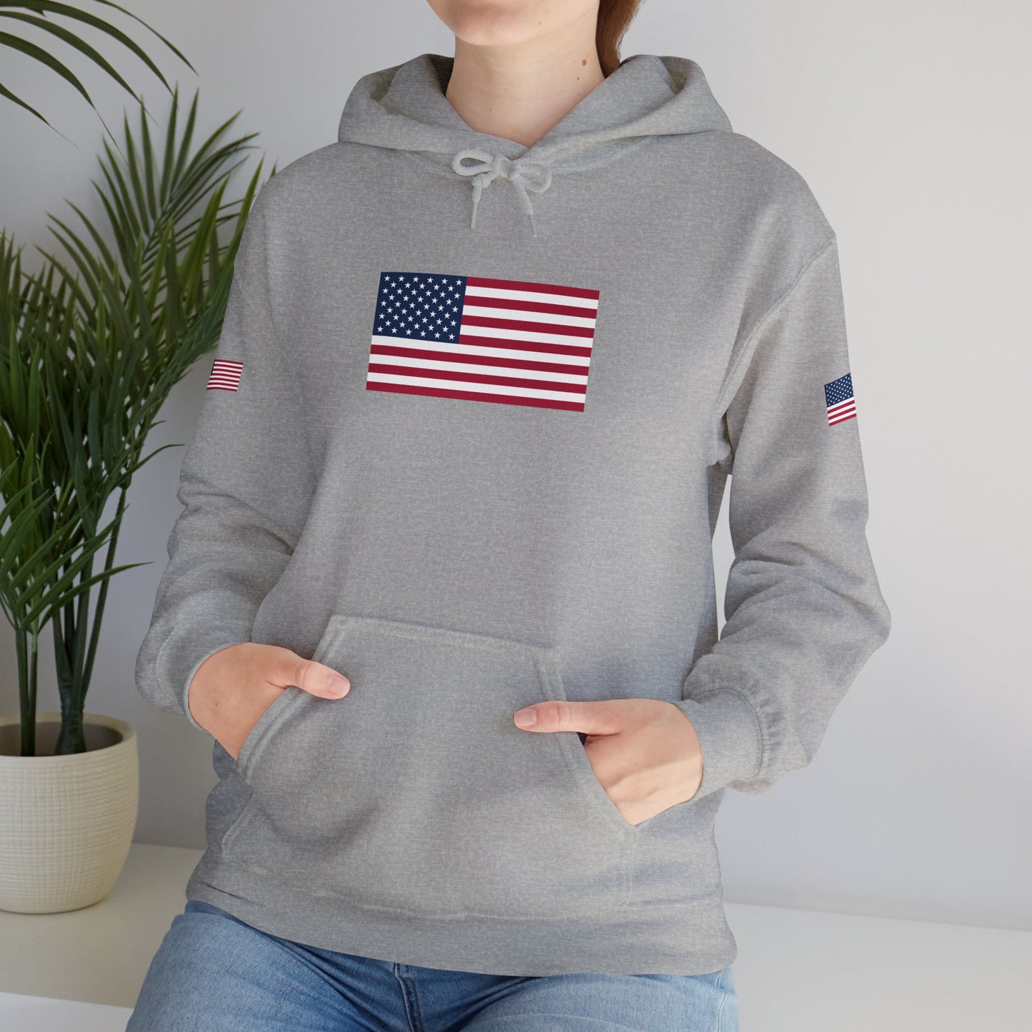 Princess Grace Patriotic American Flag Hoodie Unisex Heavy Blend Sweatshirt