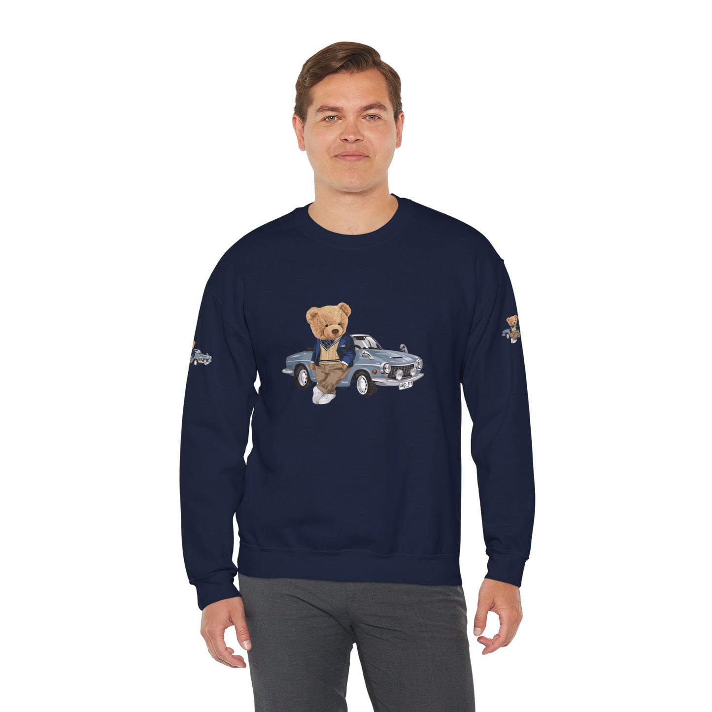 Princess Grace Stylish Crewneck Sweatshirt with Bear and Car Design