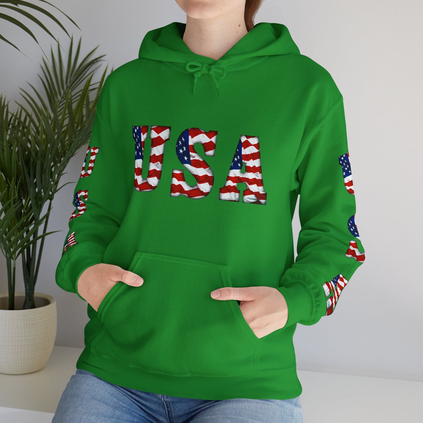 Princess Grace Patriotic USA Unisex Hooded Sweatshirt Heavy Blend for Comfort