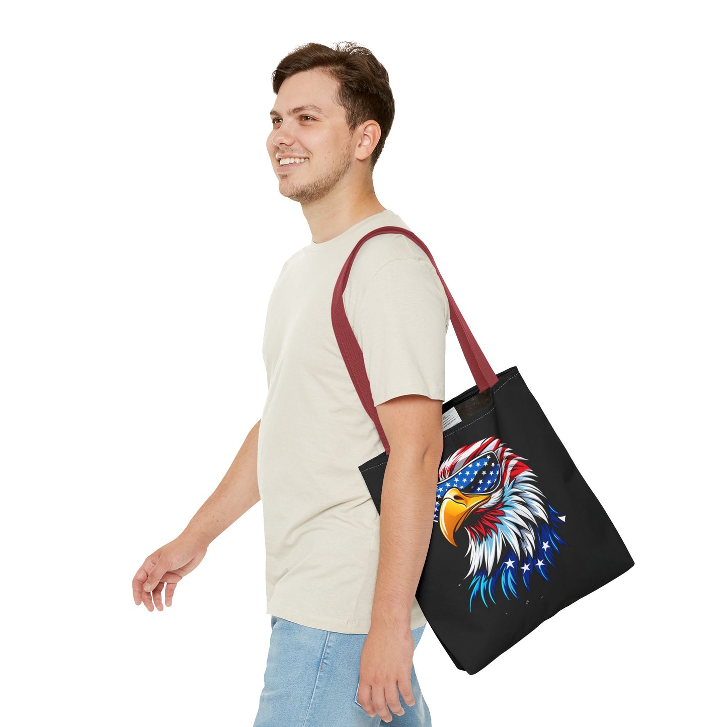Princess Grace Patriotic Eagle Tote Bag USA Flag Design, Perfect for Independence Day & Everyday Use