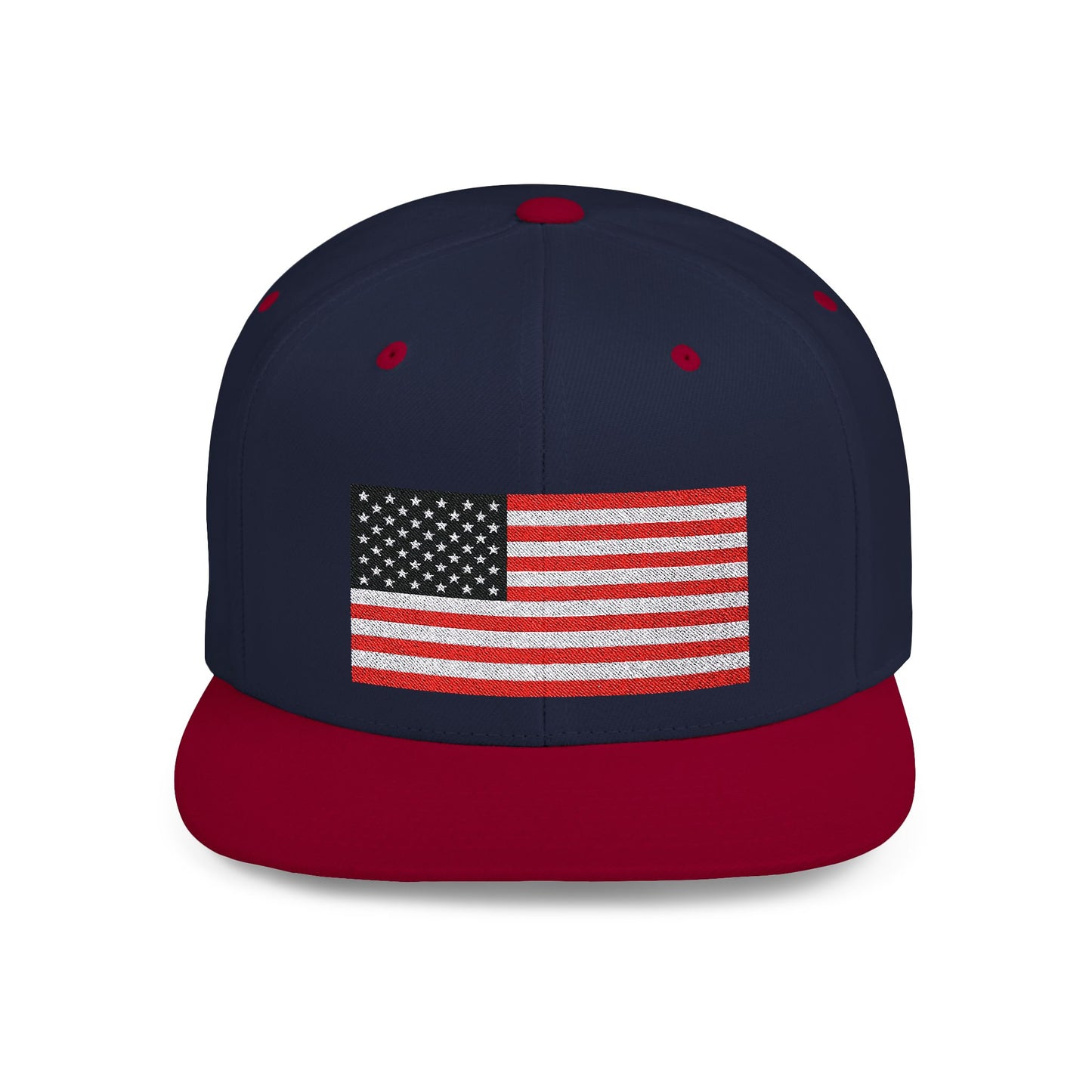 Princess Grace Patriotic Flat Bill Snapback Hat American Flag Design