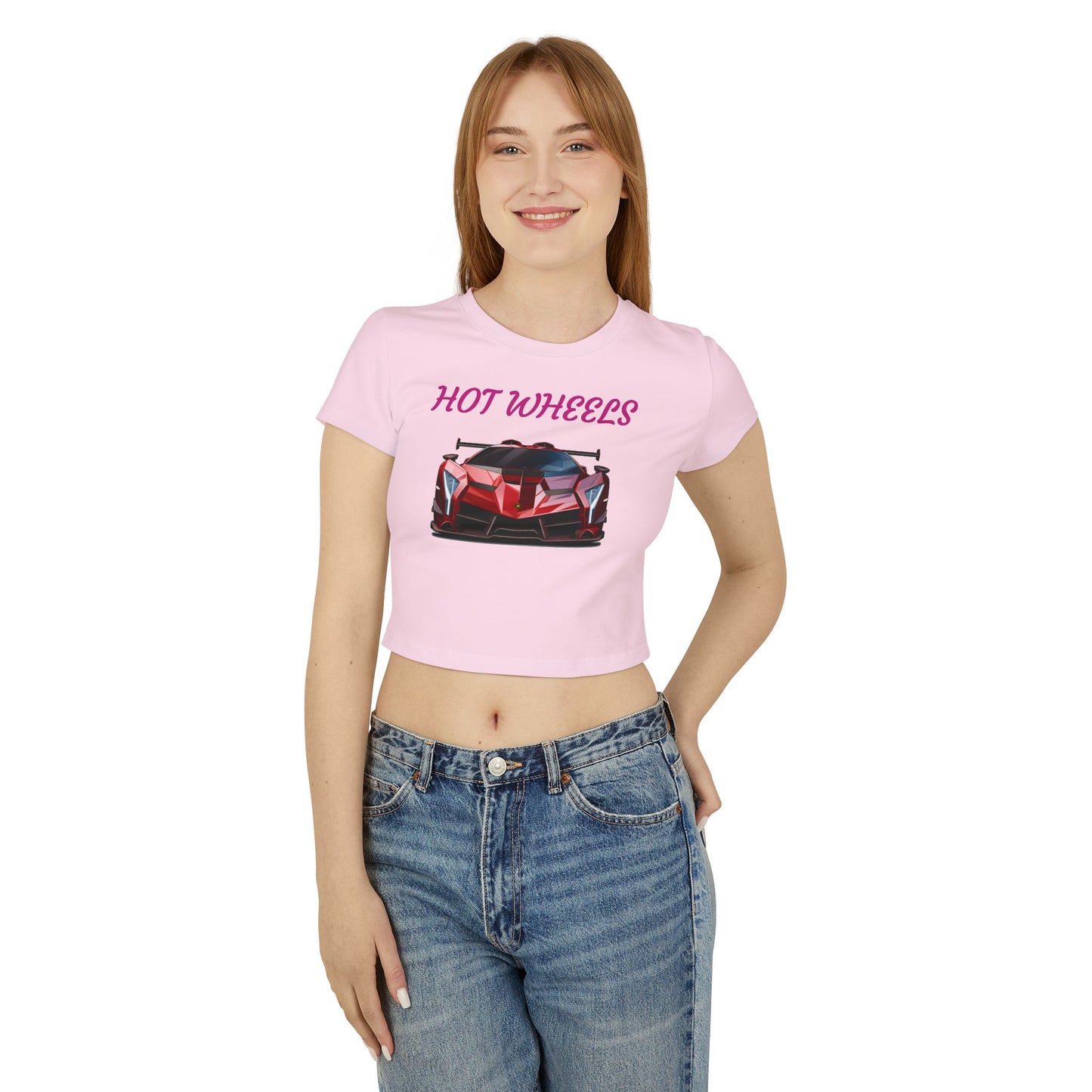 Princess Grace Hot Wheels Women's Baby Tee Stylish Sports Car Graphic T-Shirt