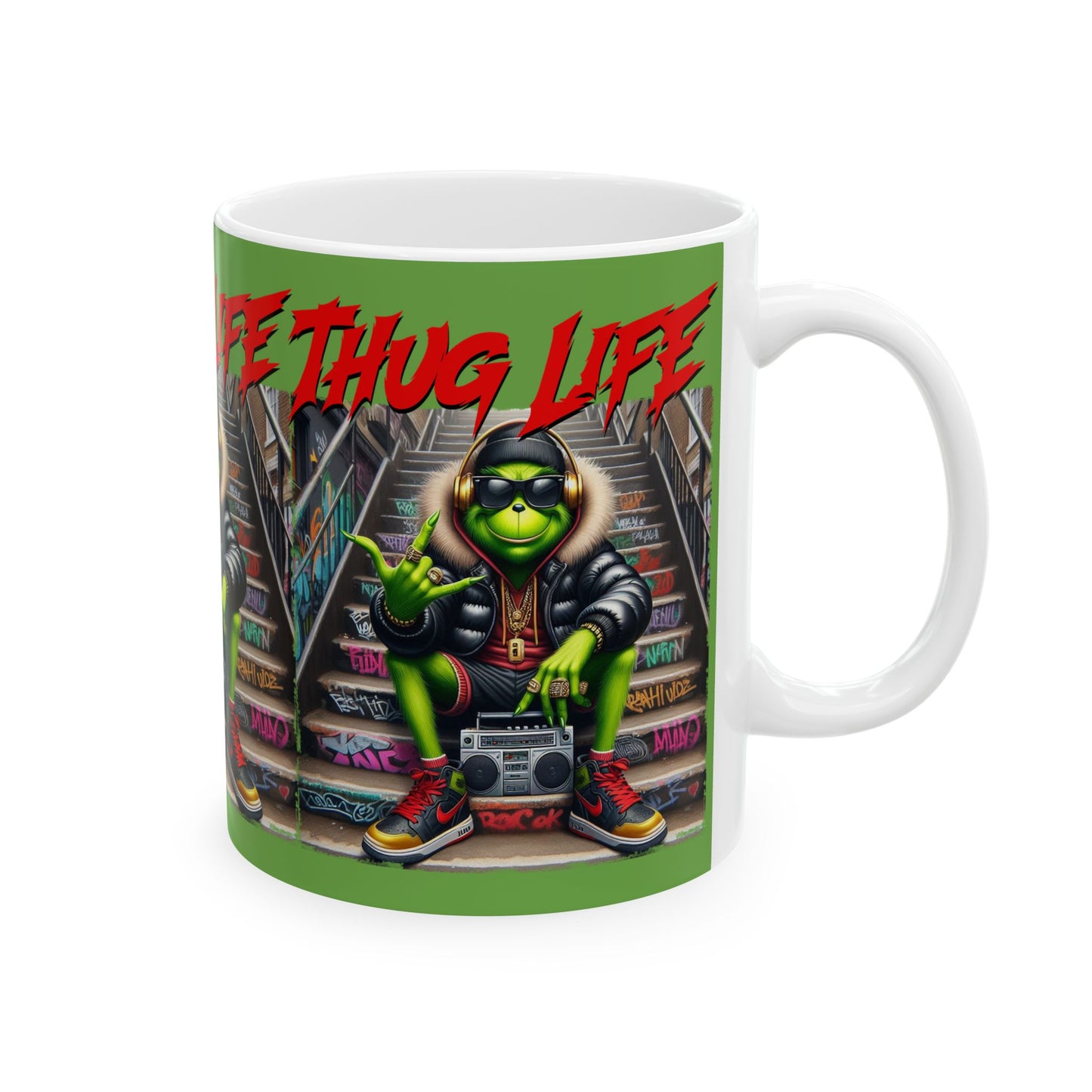 Princess Grace Thug Life Kermit Ceramic Mug Cool Hip-Hop Style Coffee Cup
