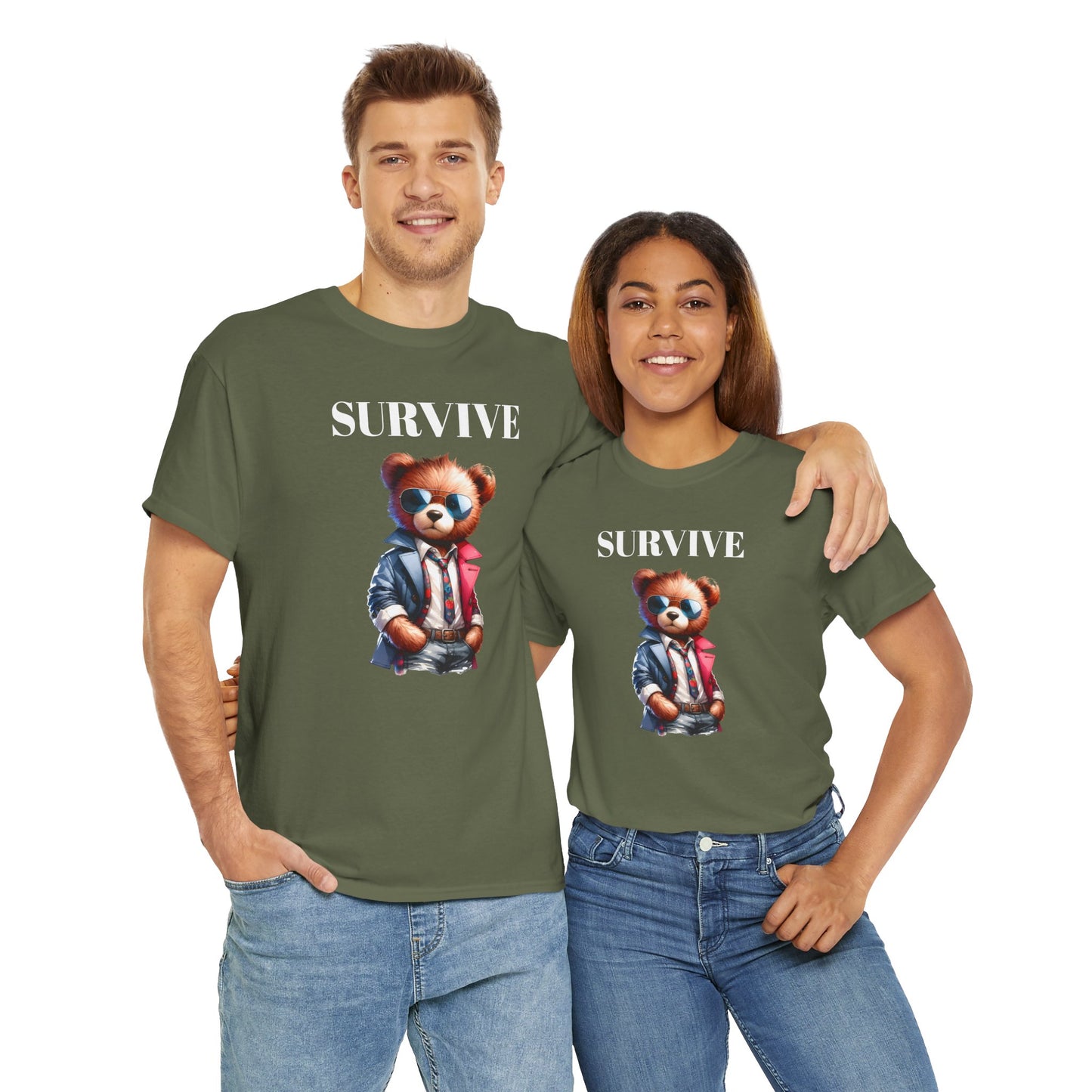 Princess Grace Survive Graphic Unisex Heavy Cotton Tee Cool Casual Wear for Animal Lovers