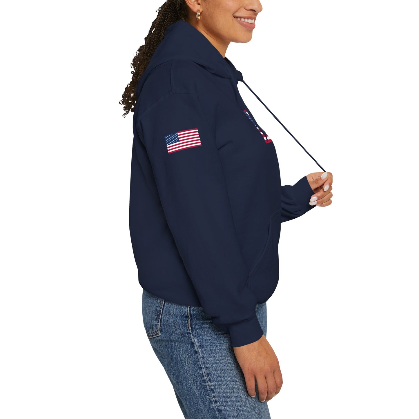 Princess Grace Patriotic American Flag Hoodie Unisex Heavy Blend Sweatshirt