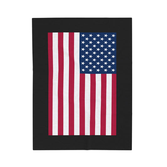 Princess Grace  USA Flag Velveteen Plush Blanket Cozy American Heritage Decor