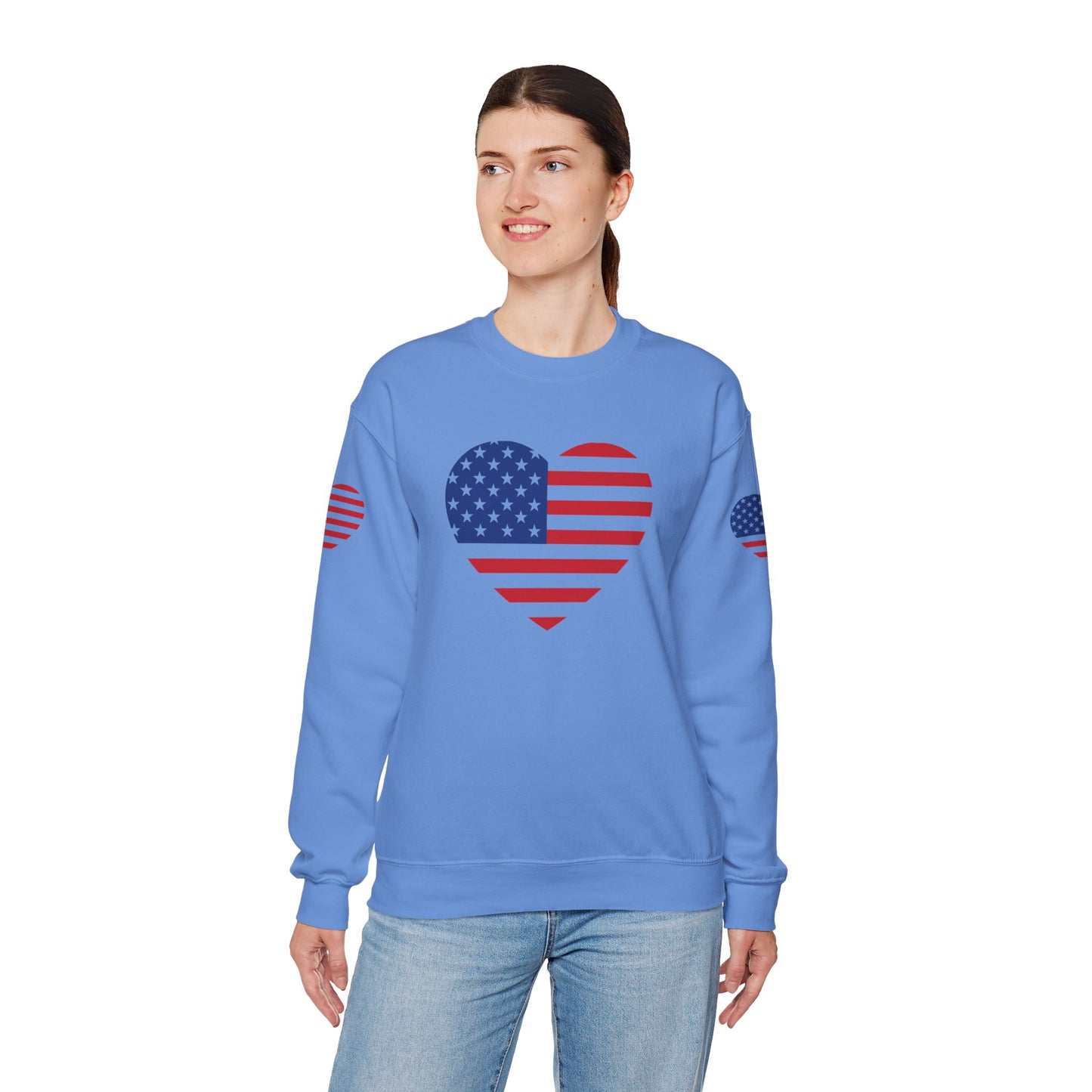 Princess Grace USA Heart Unisex Crewneck Sweatshirt Cozy American Pride