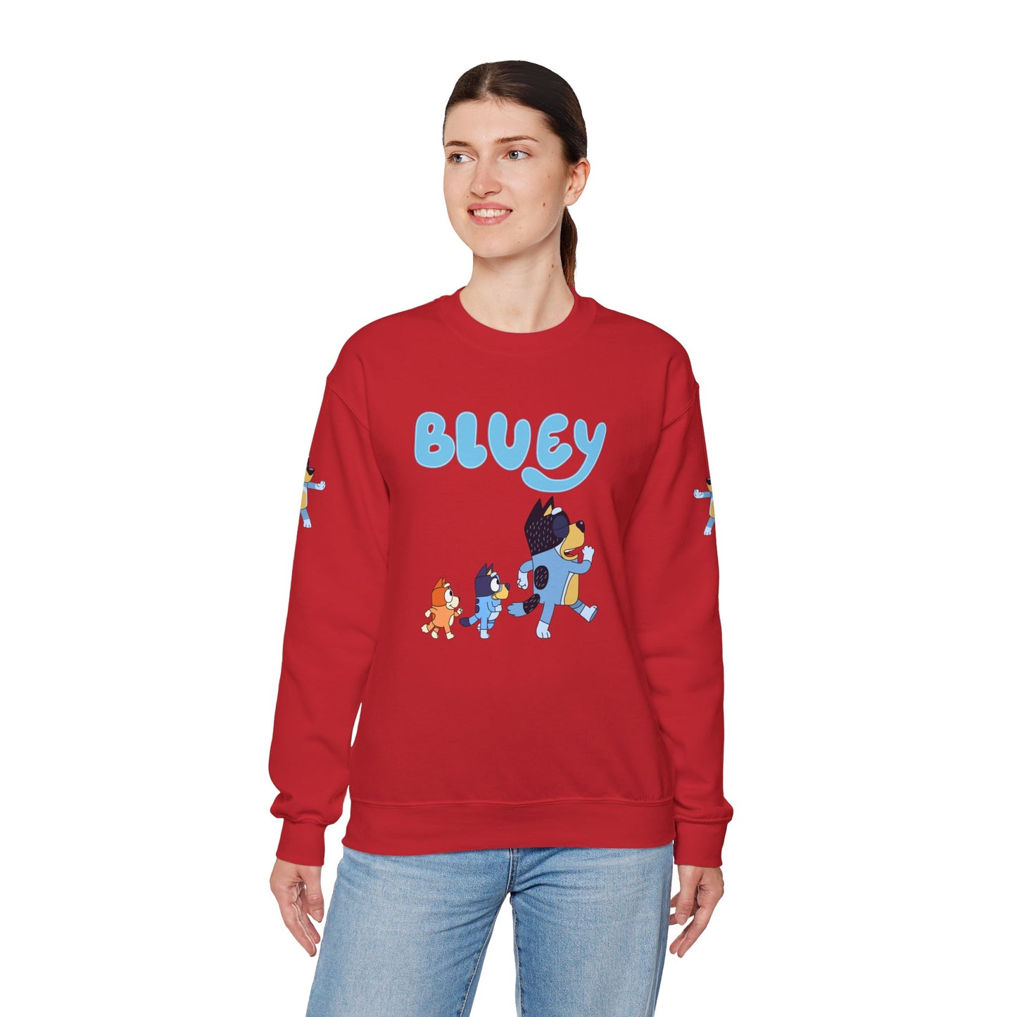 Princess Grace Bluey Family Unisex Crewneck Sweatshirt Cozy Cartoon Apparel