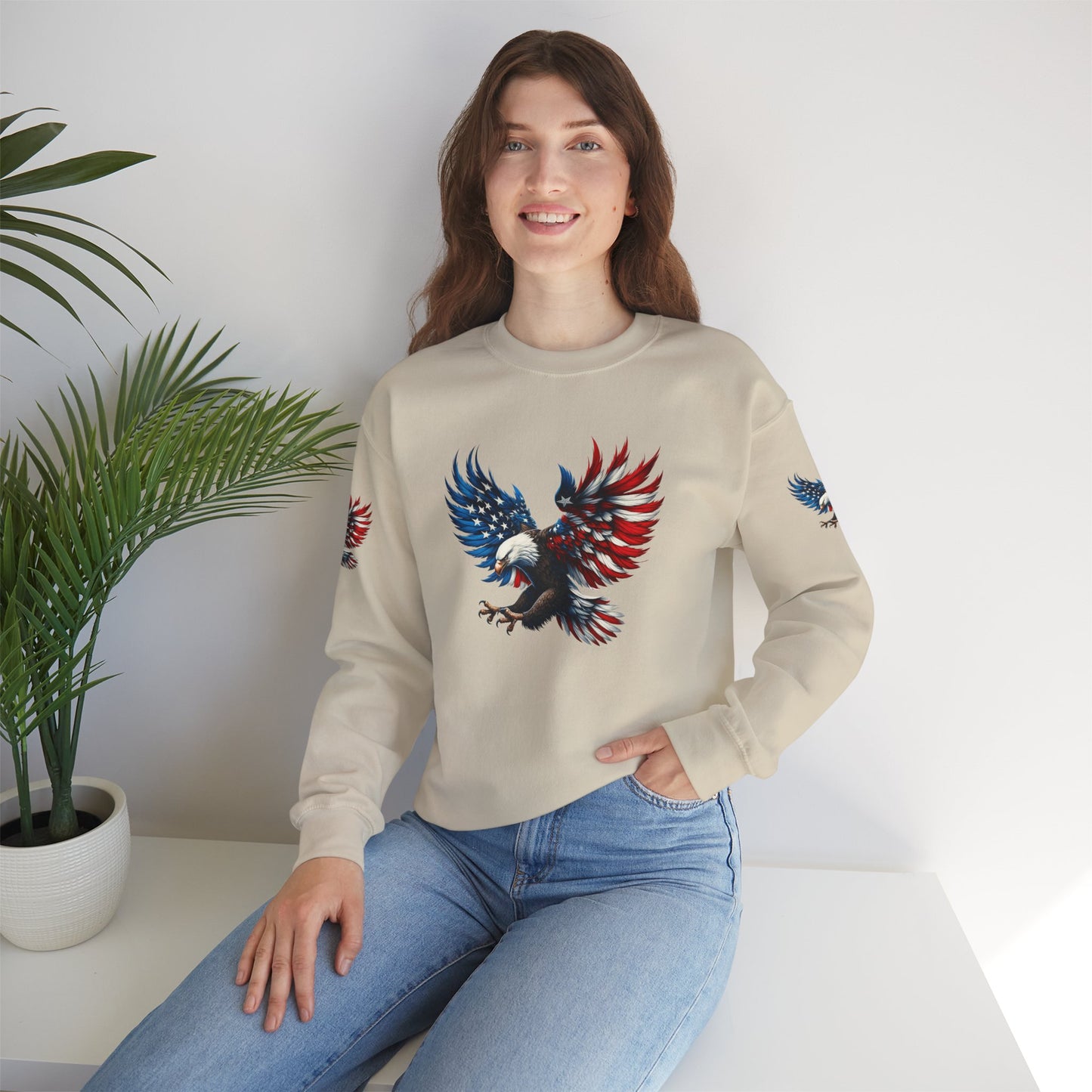 Princess Grace Patriotic Eagle Unisex Crewneck Sweatshirt
