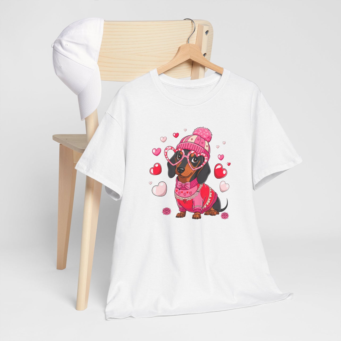 Princess Grace Cute Dachshund Love Graphic Tee Unisex Heavy Cotton Tee