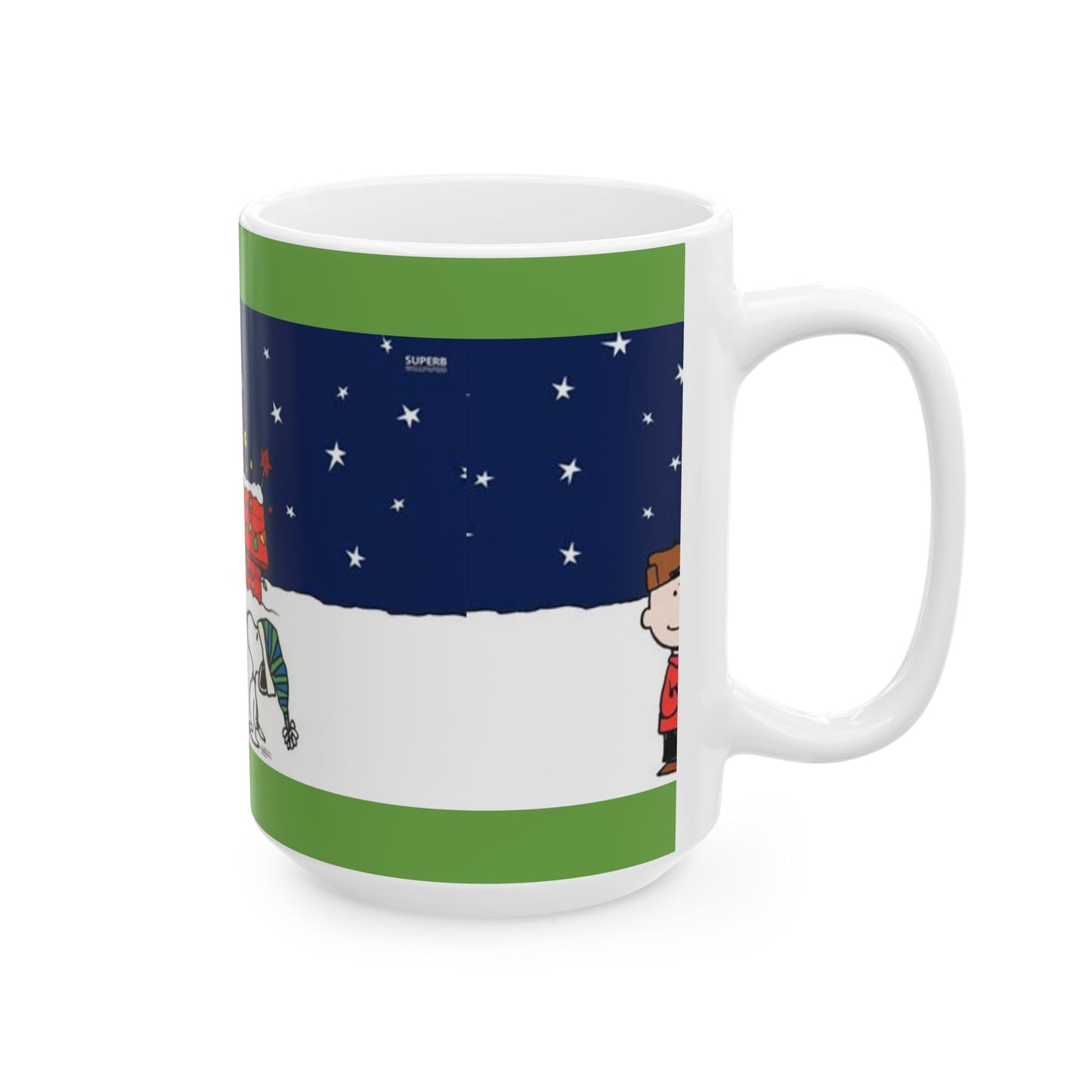 Princess Grace Whimsical Holiday Ceramic Mug Snoopy and Friends Christmas Design Perfect Gift for Festive Cheer