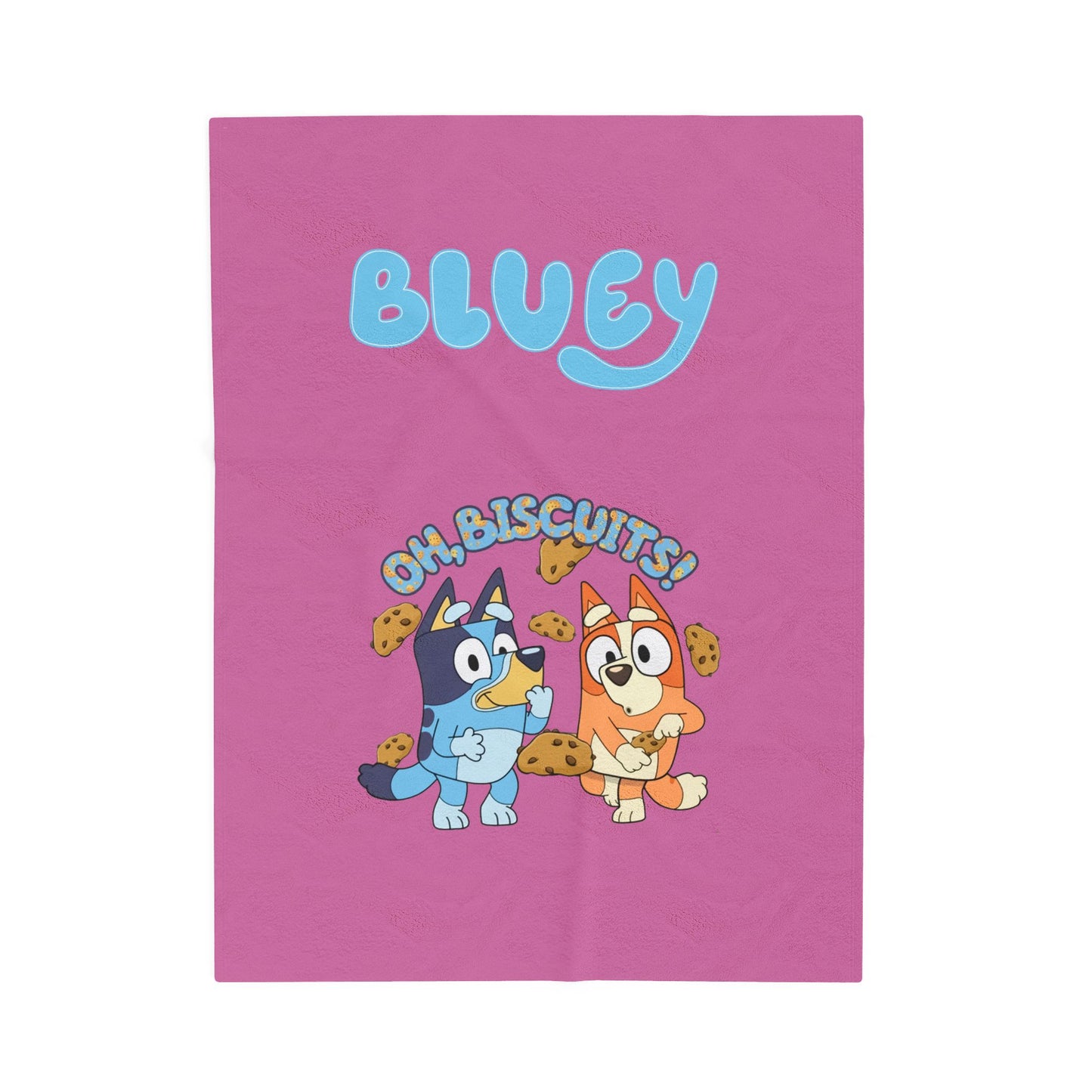 Princess Grace Bluey Velveteen Plush Blanket Cozy Kids Blanket with Fun Biscuit Design