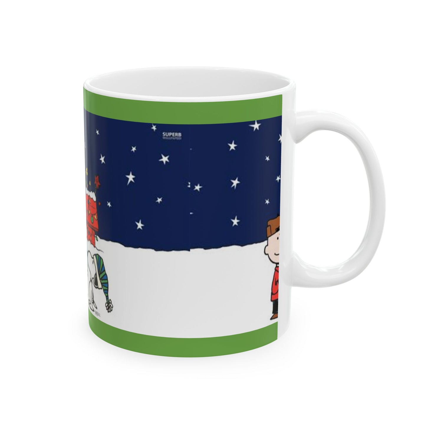 Princess Grace Whimsical Holiday Ceramic Mug Snoopy and Friends Christmas Design Perfect Gift for Festive Cheer