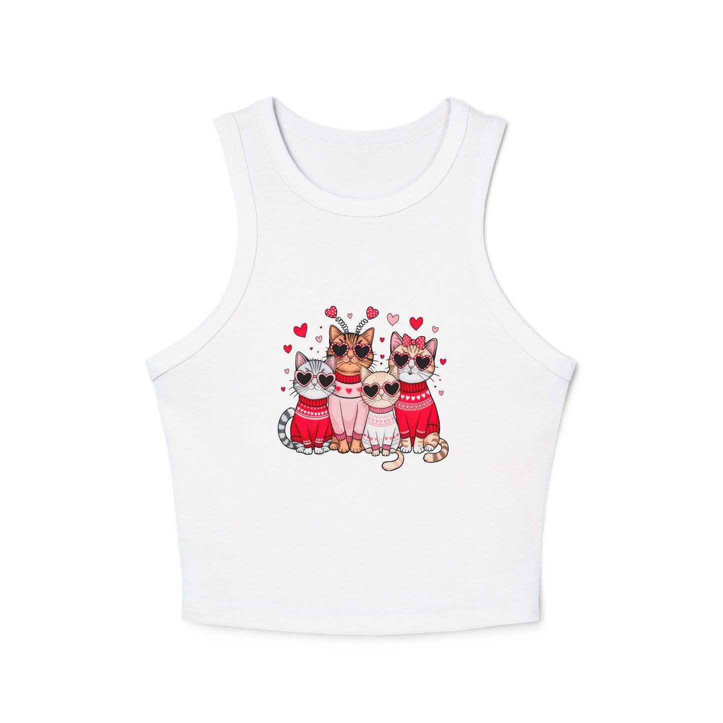 Princess Grace Cute Cat Lover Women's Micro Rib Racer Tank Top Perfect for Pet Lovers