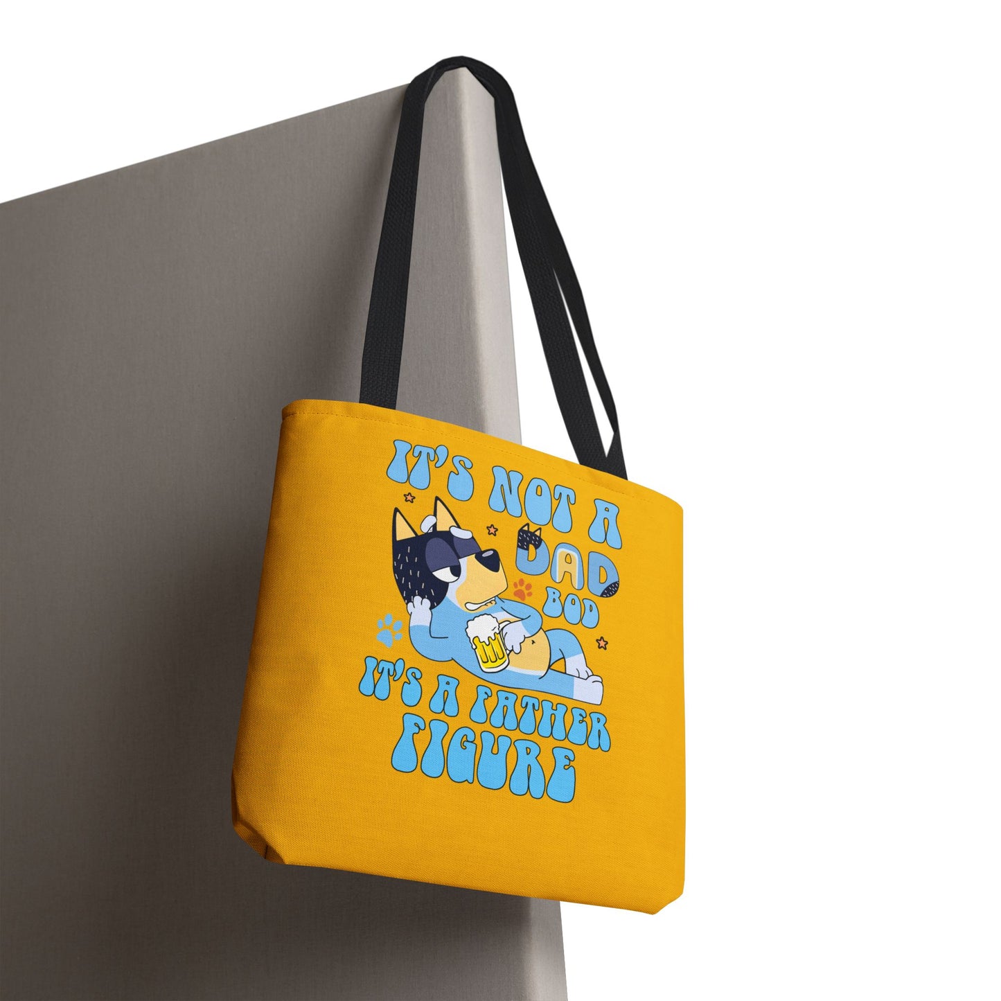 Princess Grace Fun Father's Day Tote Bag "It's Not a Dad Bod, It's a Father Figure"