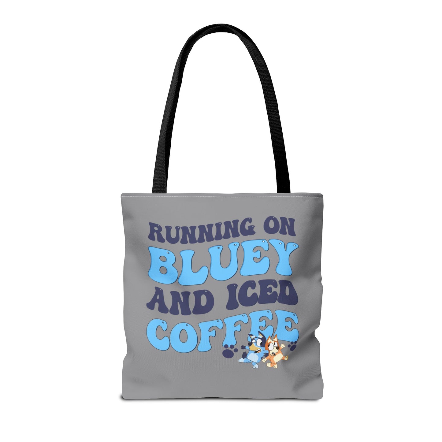 Princess Grace Running on Bluey and Iced Coffee Tote Bag Fun & Functional Everyday Bag