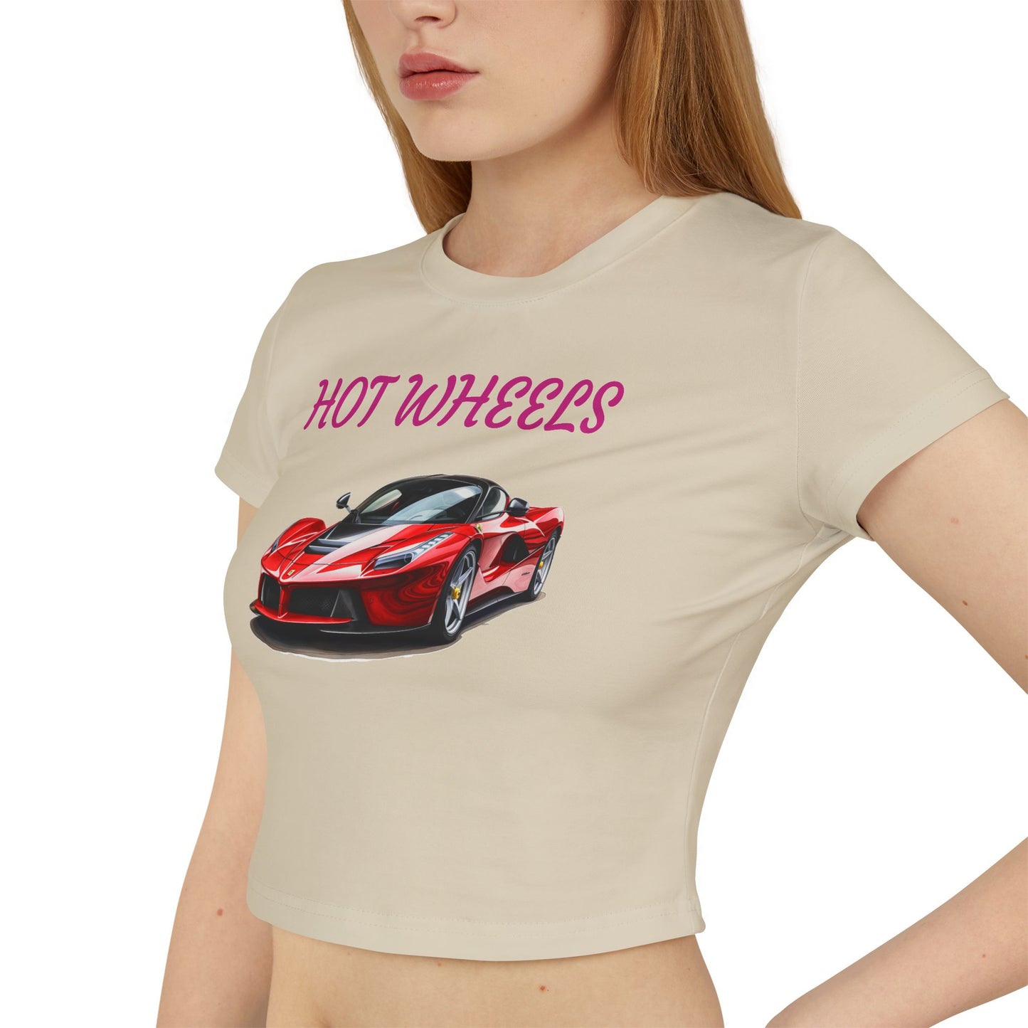Princess Grace Hot Wheels Women's Baby Tee Stylish Car Graphic T-Shirt