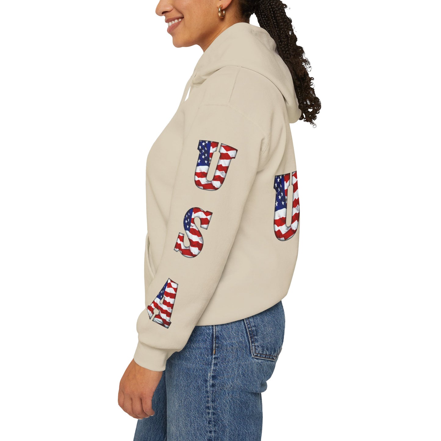 Princess Grace Patriotic USA Unisex Hooded Sweatshirt Heavy Blend for Comfort