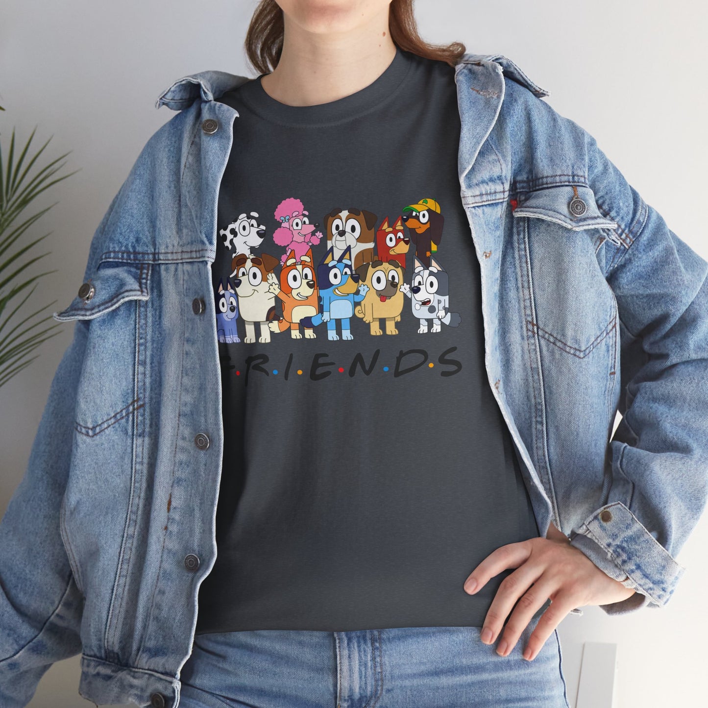Princess Grace Bluey Friends Cartoon Unisex Heavy Cotton Tee Fun & Playful Design