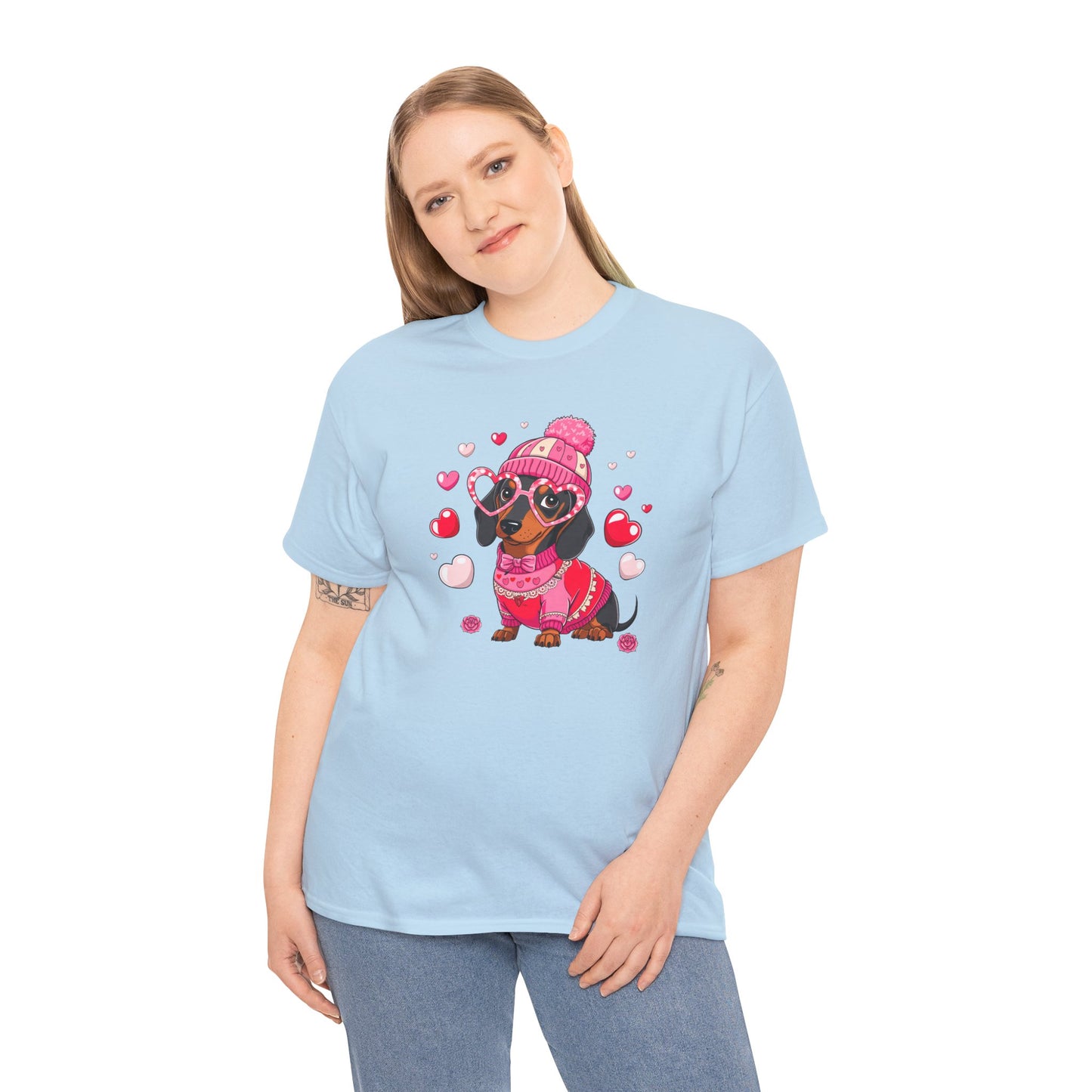 Princess Grace Cute Dachshund Love Graphic Tee Unisex Heavy Cotton Tee